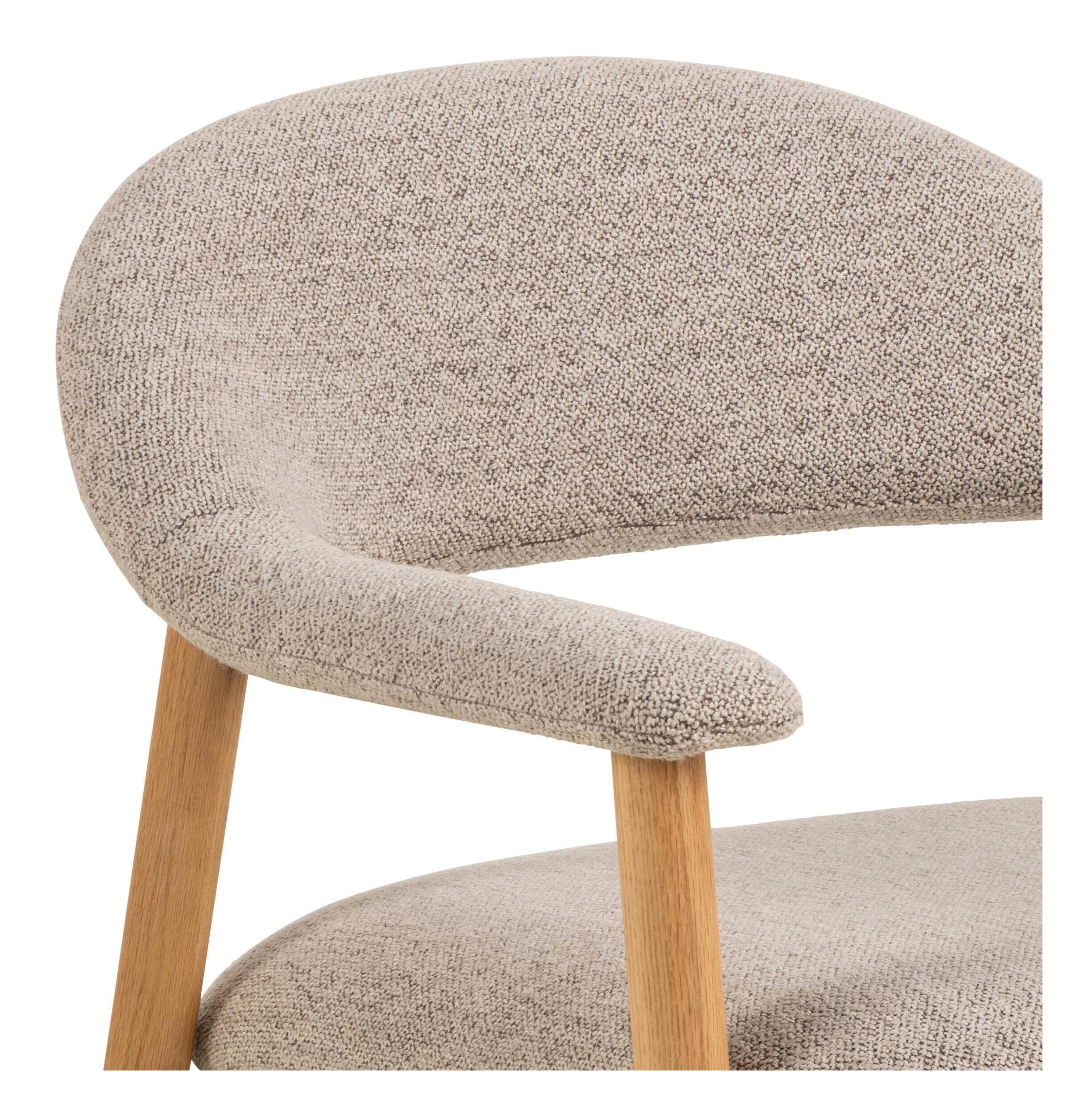 Bendt Fauteuil 'Gerado' Eikenhout en Bouclé, kleur Beige