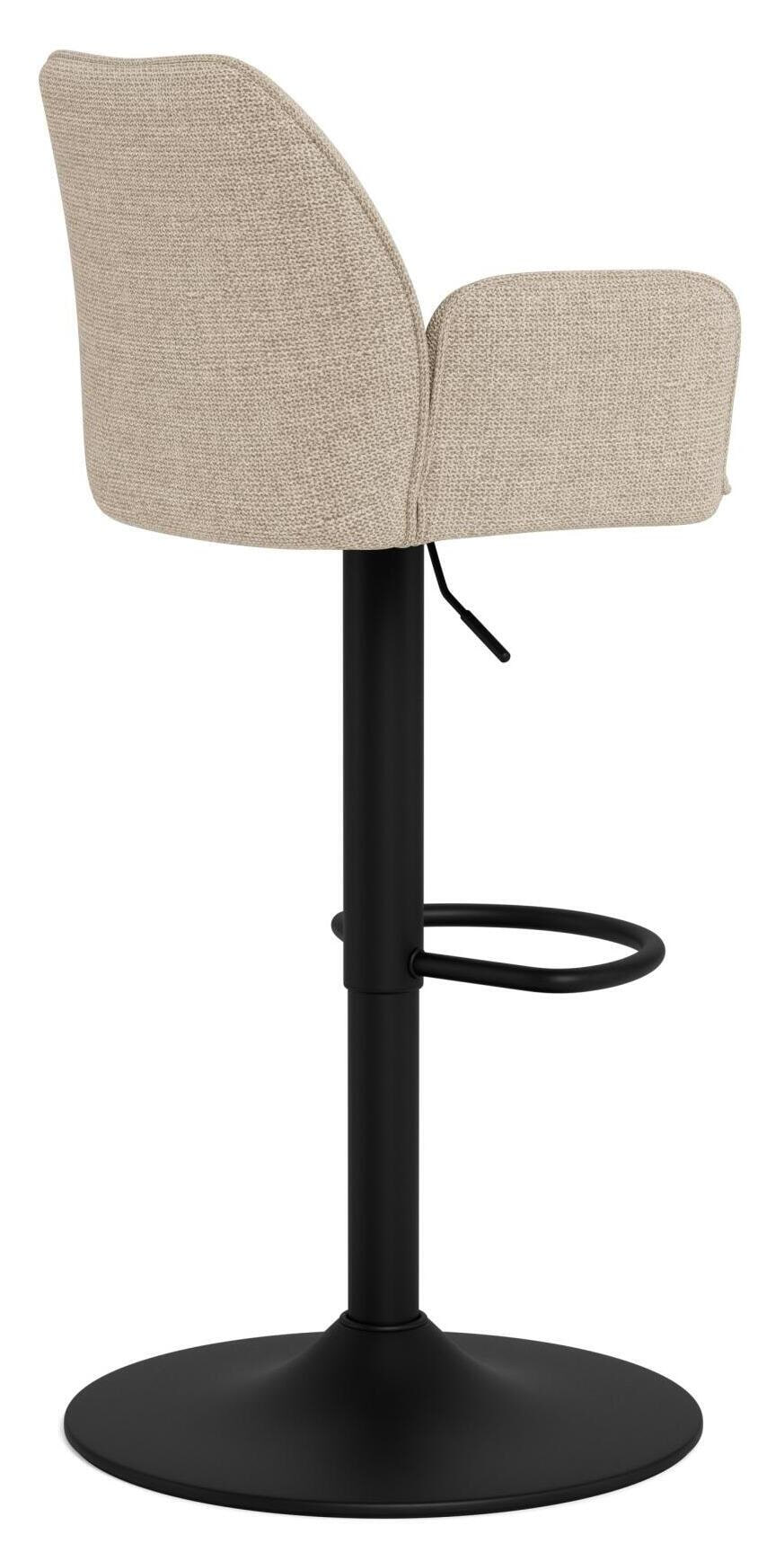 Bendt Draaibare Barkruk 'Dantrell' Structuurstof, kleur Beige (zithoogte 65-85cm)