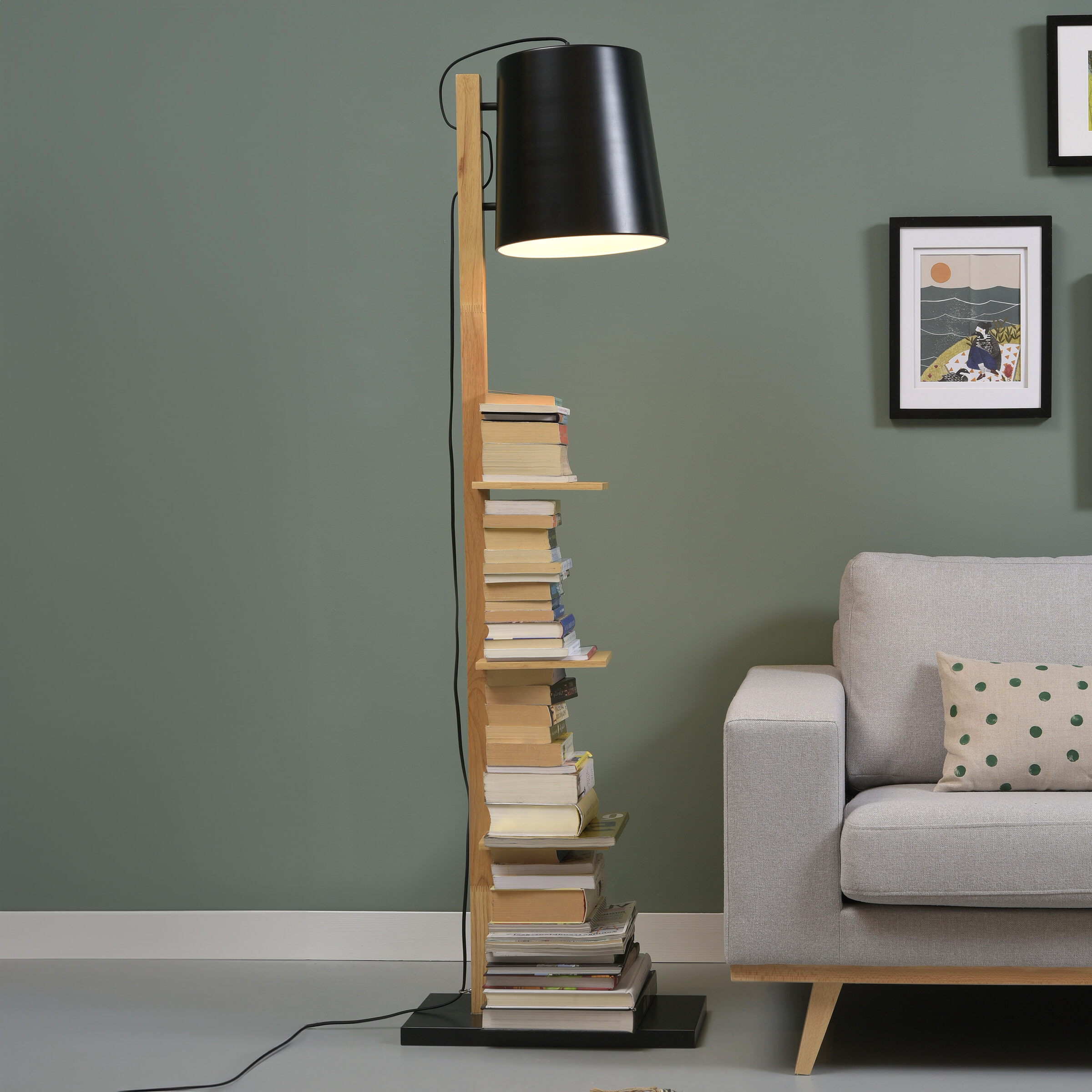 its about RoMi Vloerlamp 'Cambridge' met plankjes