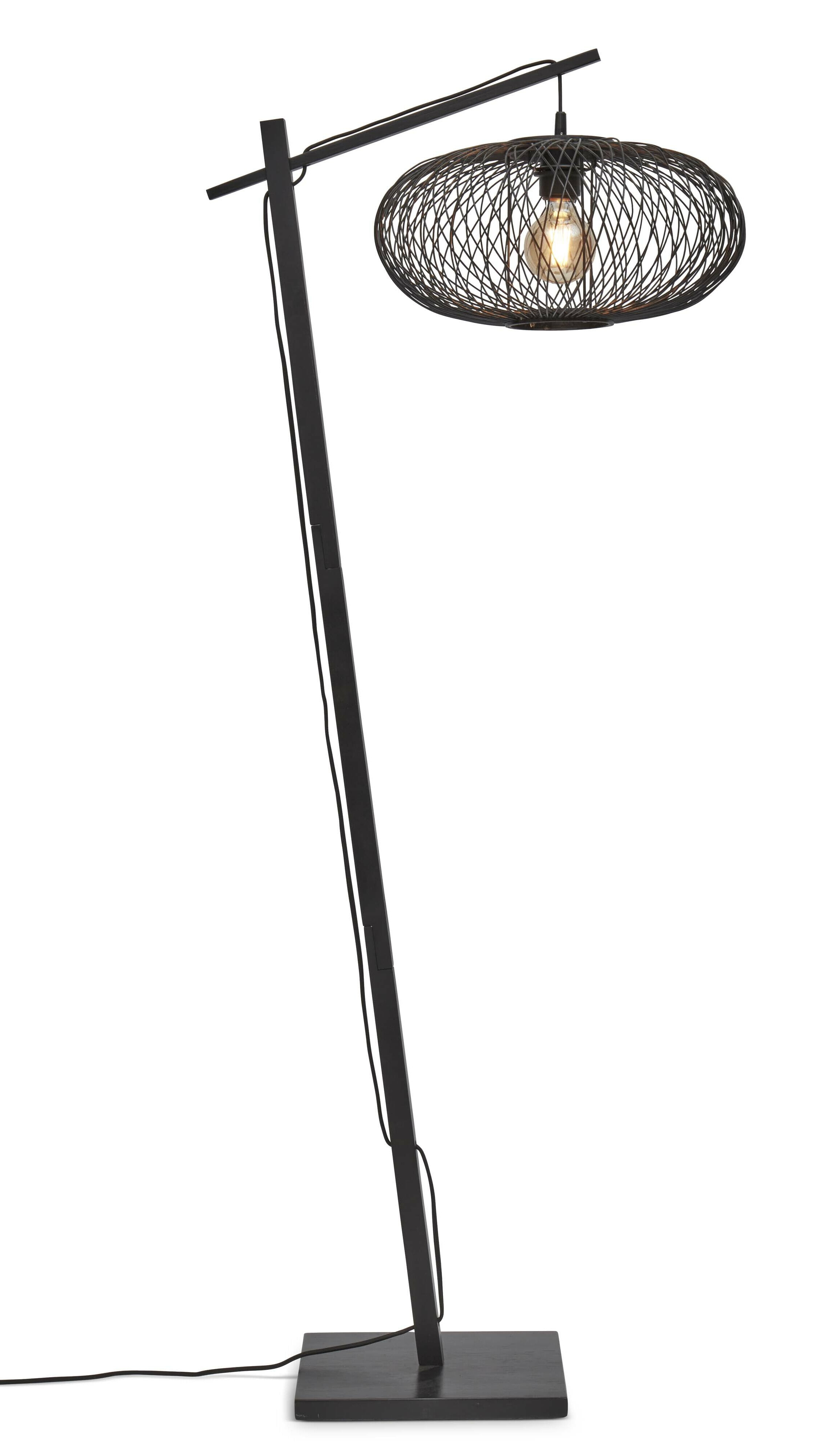 GOOD&MOJO Vloerlamp 'Cango' Bamboe, 150cm, kleur Zwart