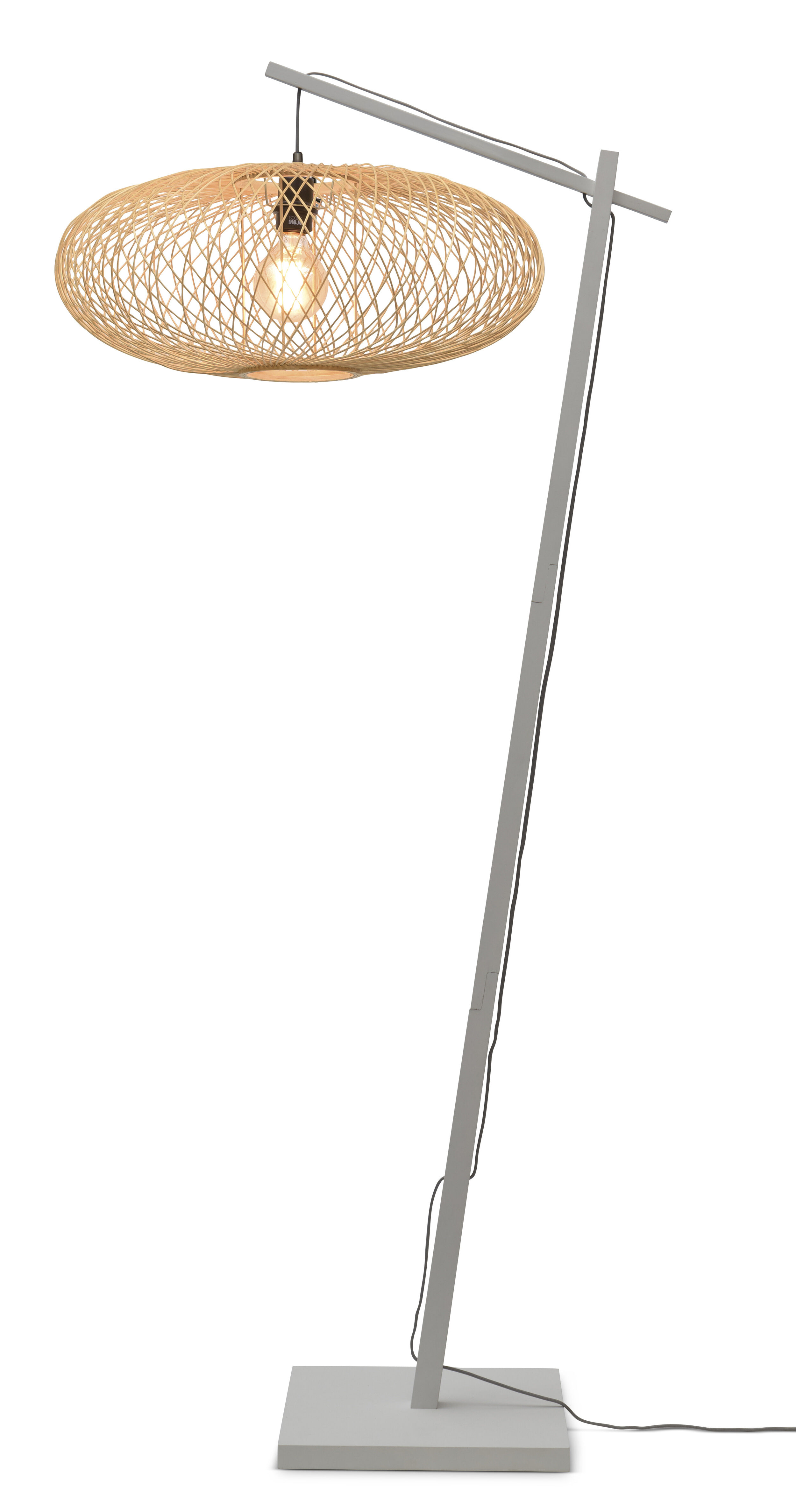 GOOD&MOJO Vloerlamp 'Cango' Bamboe, 176cm, kleur Wit/Naturel