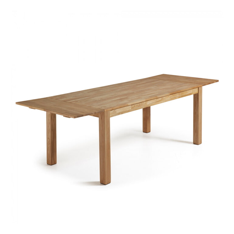 Kave Home uitschuifbare eettafel 'Isbel' eiken naturel, 120-200 x 75cm