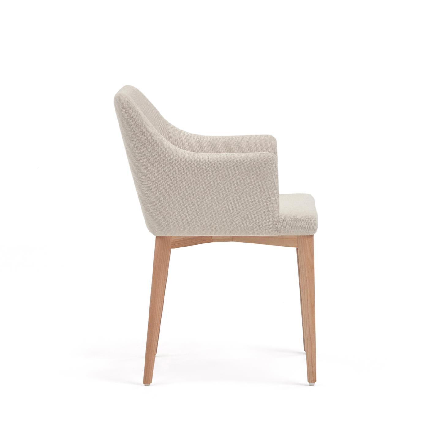 Kave Home Eetkamerstoel 'Croft' Chenille, kleur Beige