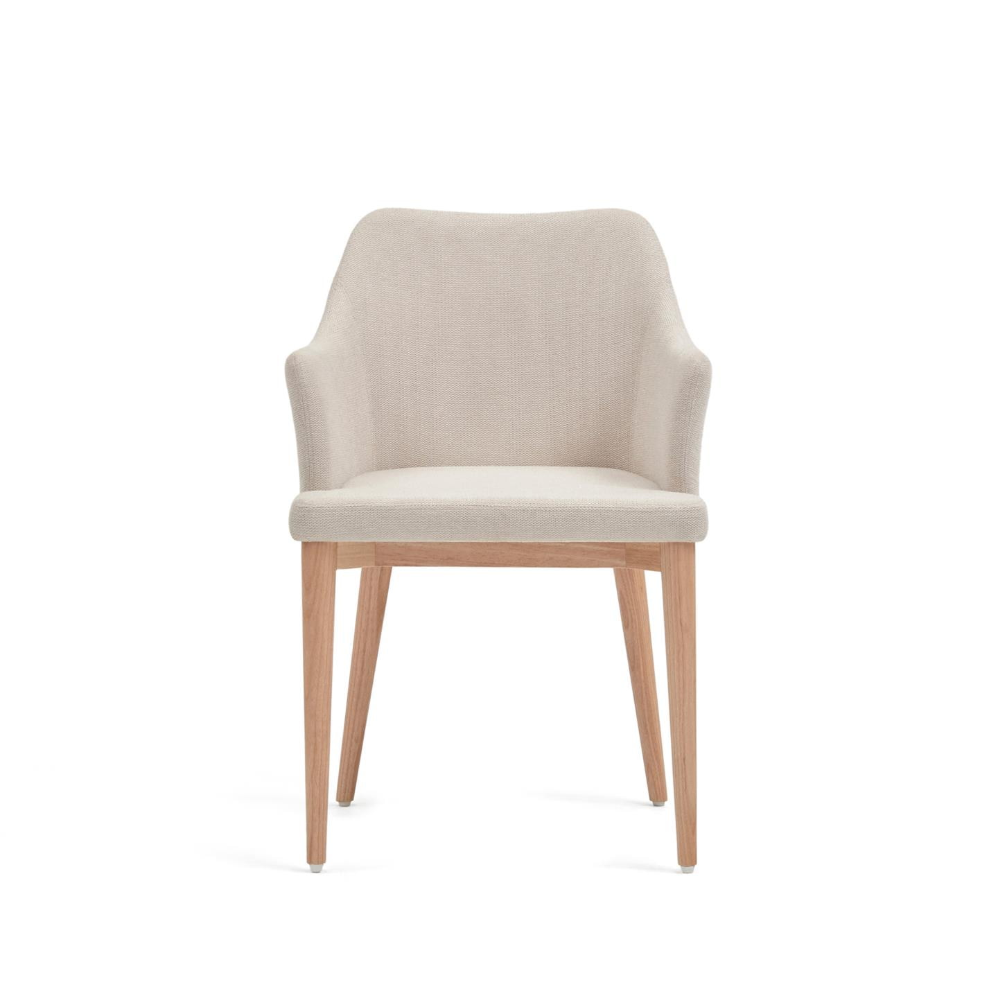 Kave Home Eetkamerstoel 'Croft' Chenille, kleur Beige
