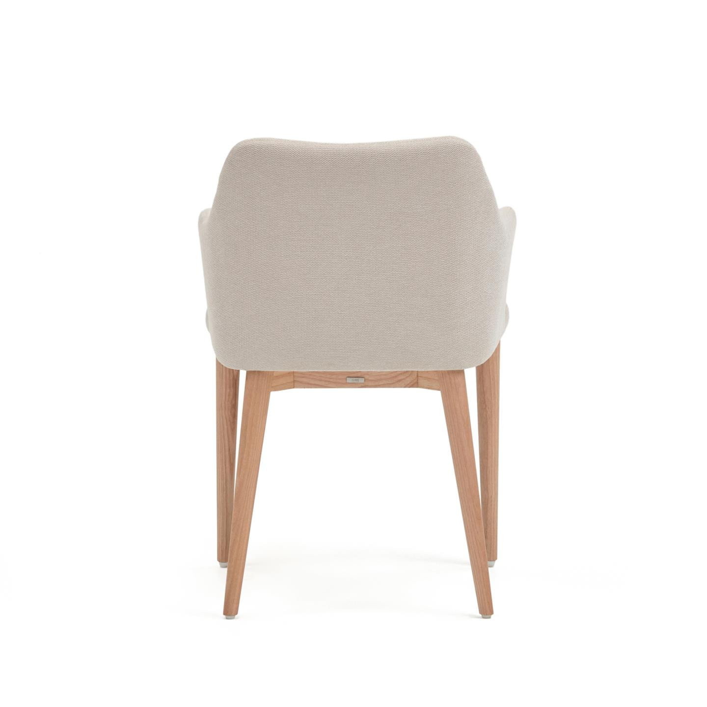 Kave Home Eetkamerstoel 'Croft' Chenille, kleur Beige