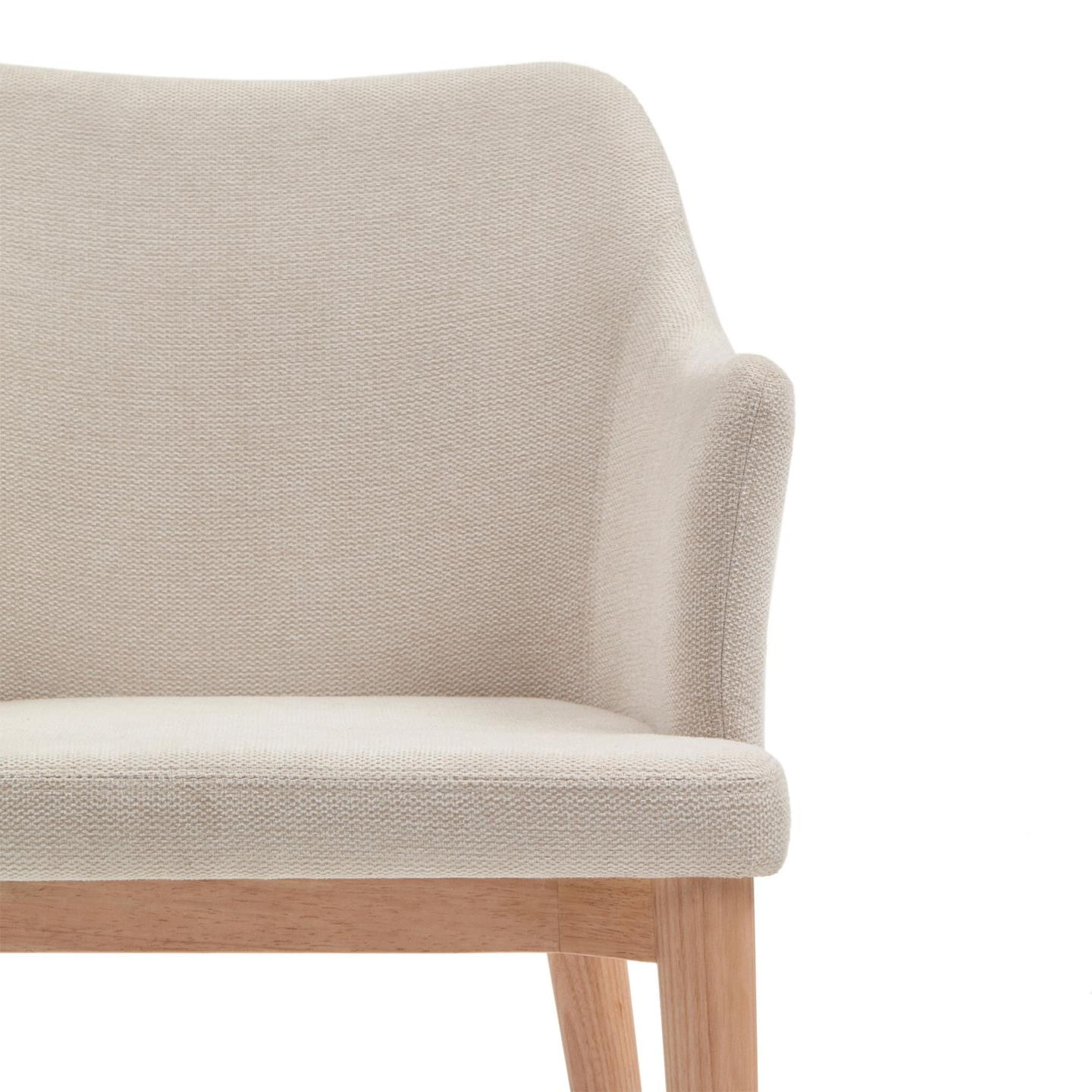 Kave Home Eetkamerstoel 'Croft' Chenille, kleur Beige