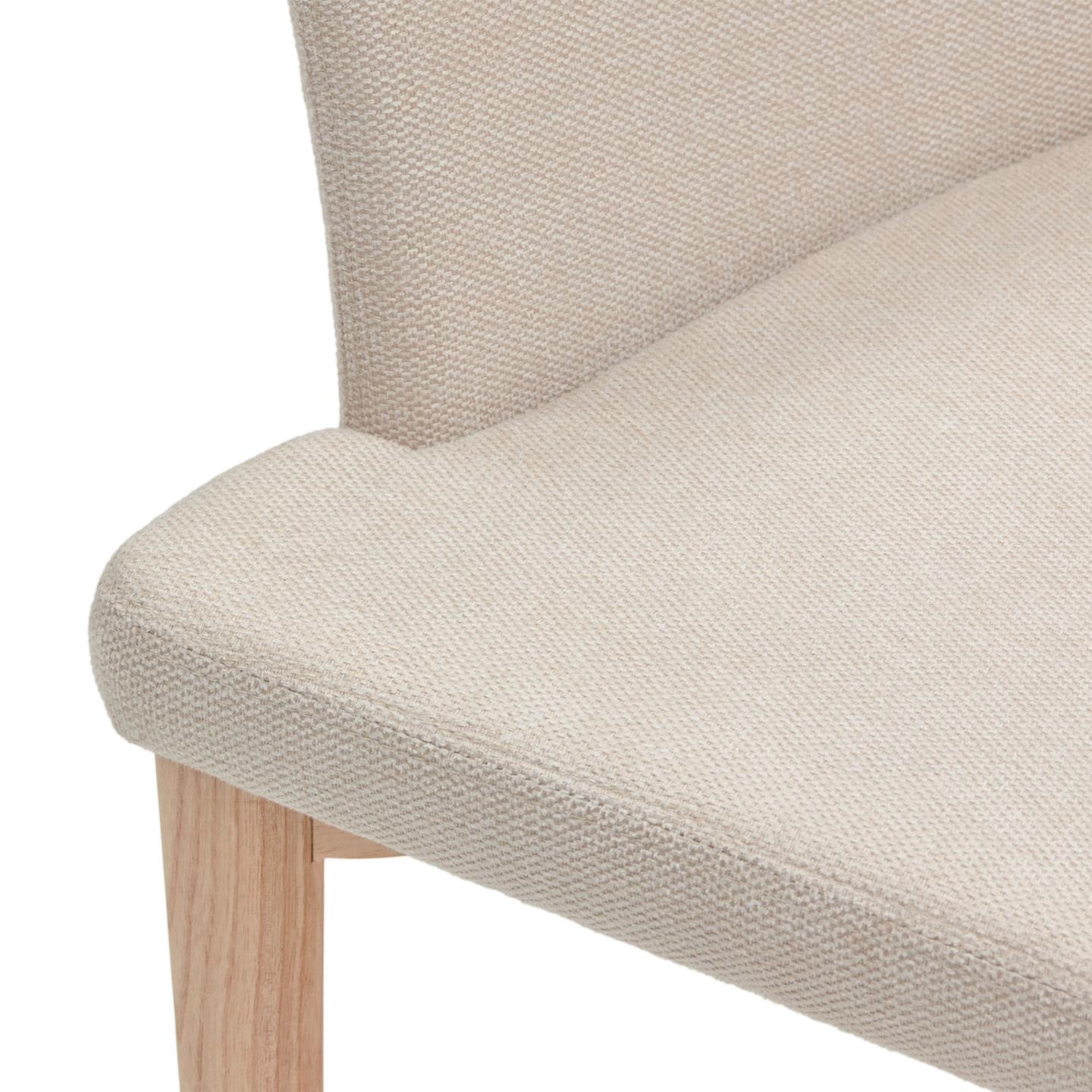 Kave Home Eetkamerstoel 'Croft' Chenille, kleur Beige