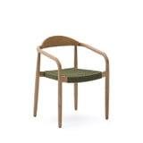 Kave Home Tuin / Eetkamerstoel 'Nina' Acaciahout, kleur Donkergroen