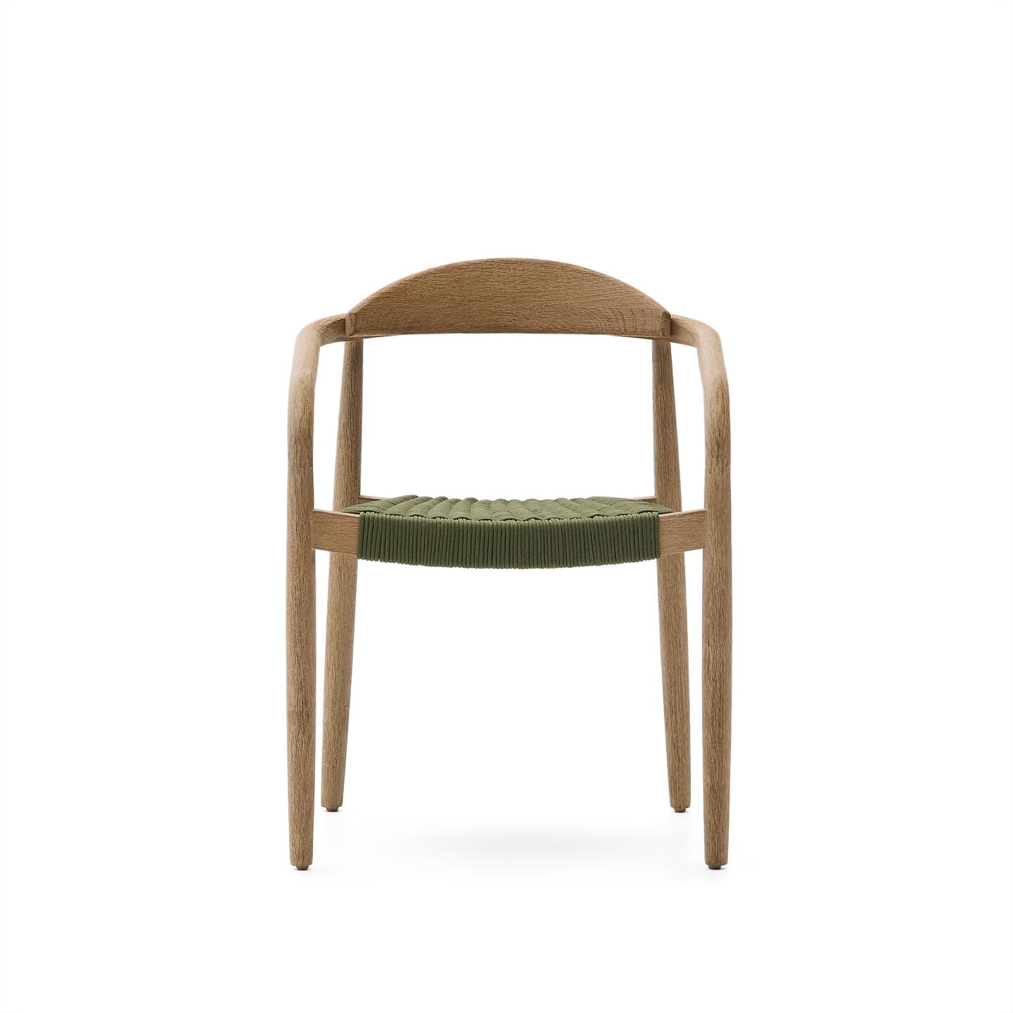 Kave Home Tuin / Eetkamerstoel 'Nina' Acaciahout, kleur Donkergroen