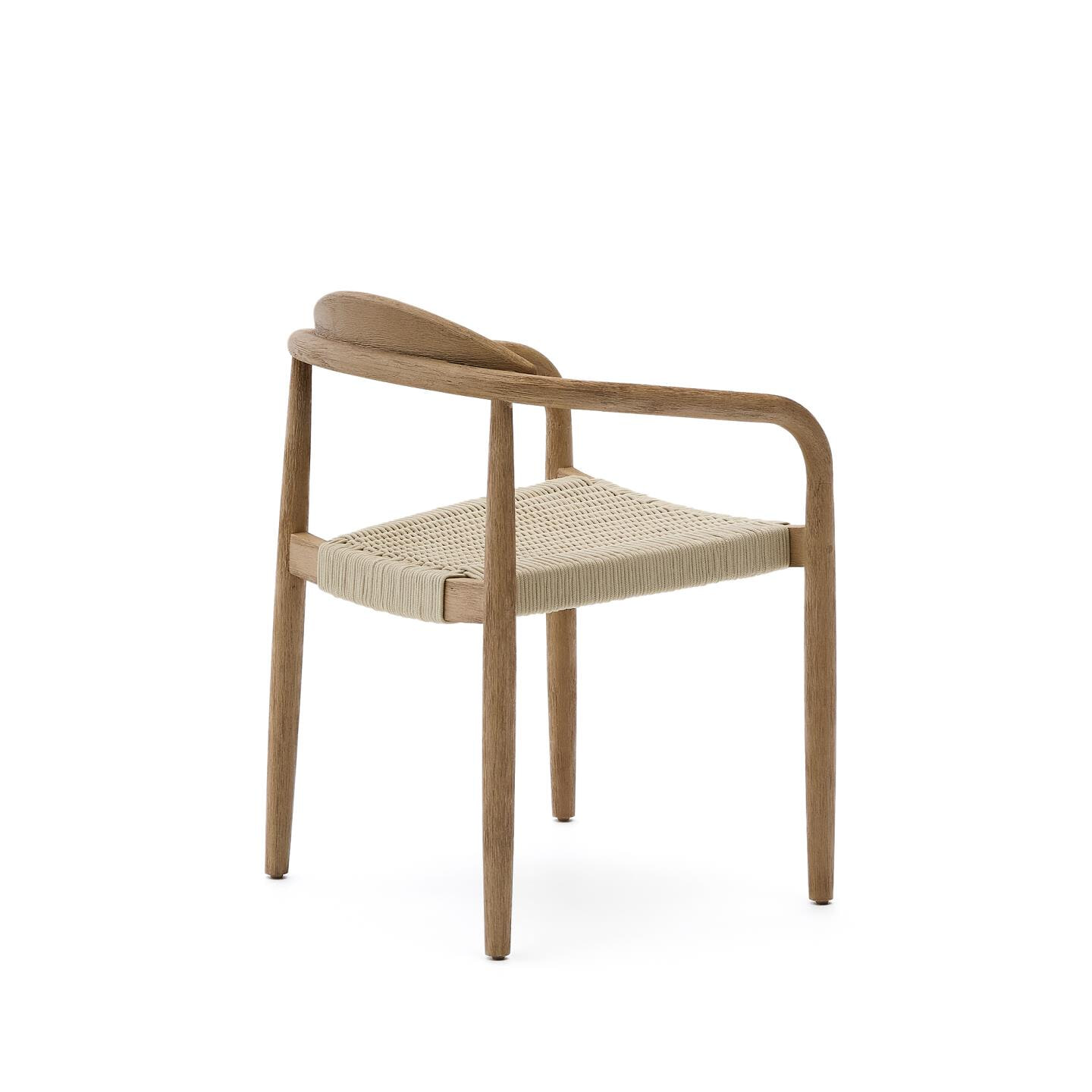 Kave Home Tuin / Eetkamerstoel 'Nina' Acaciahout, kleur Ecru