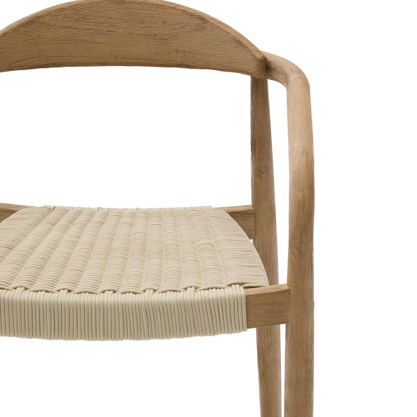 Kave Home Tuin / Eetkamerstoel 'Nina' Acaciahout, kleur Ecru