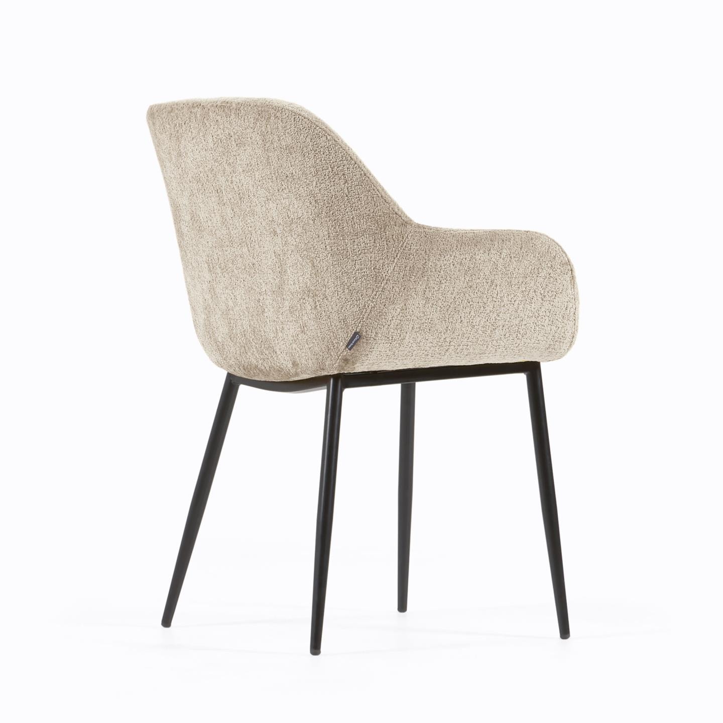 Kave Home Eetkamerstoel 'Konna' Chenille, kleur Beige