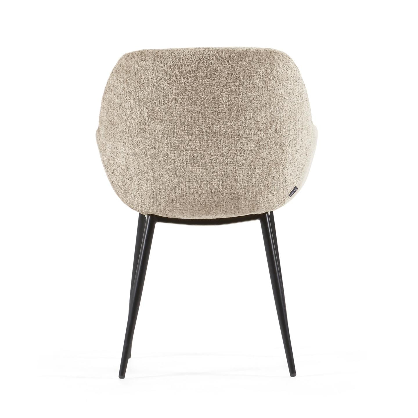 Kave Home Eetkamerstoel 'Konna' Chenille, kleur Beige