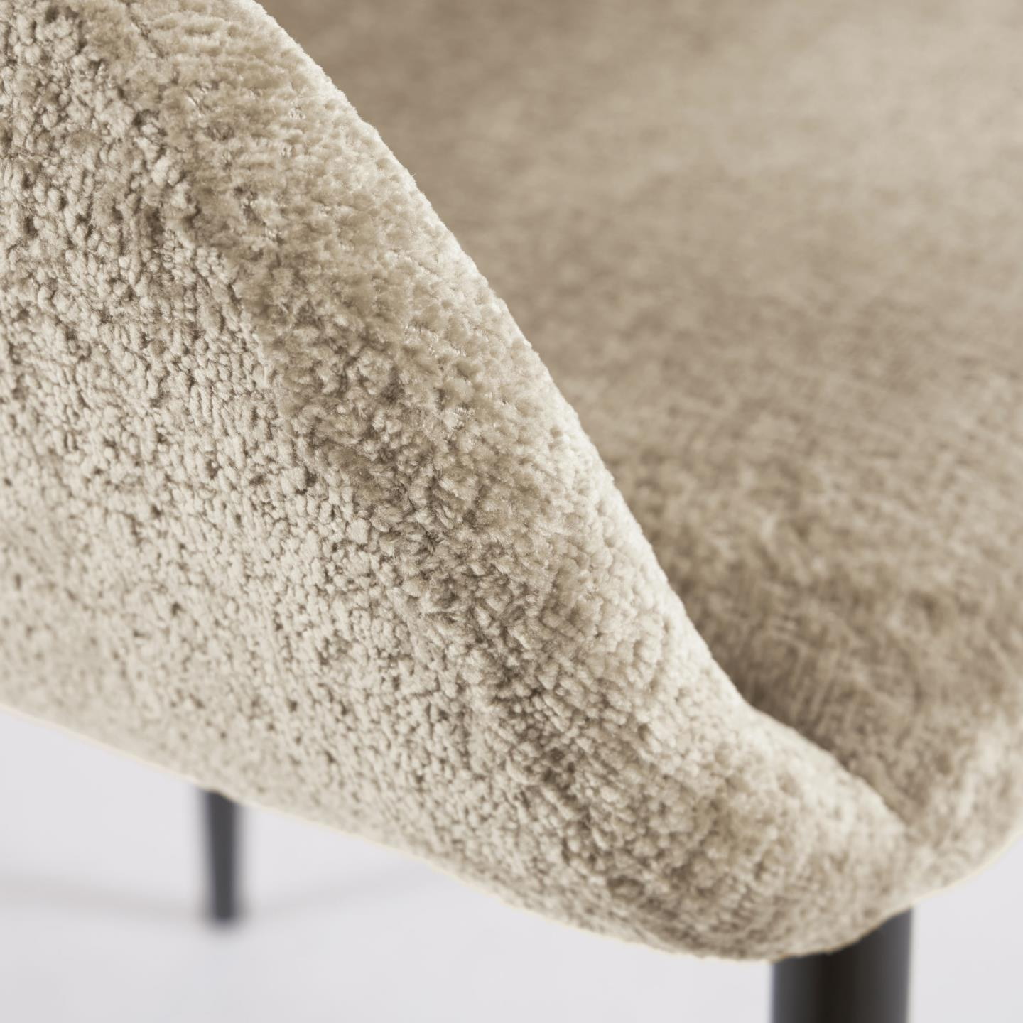 Kave Home Eetkamerstoel 'Konna' Chenille, kleur Beige