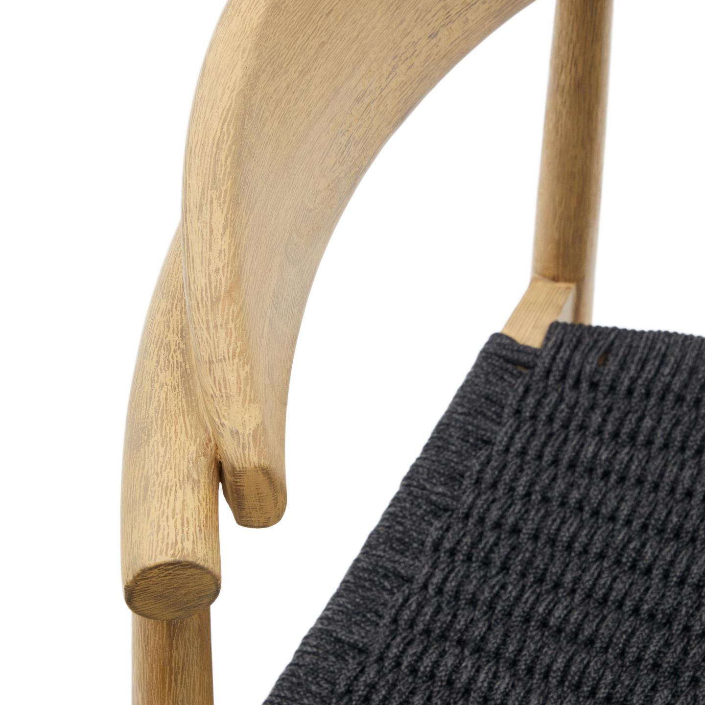 Kave Home Barkruk 'Nina' kleur Naturel/Zwart (zithoogte 62cm)