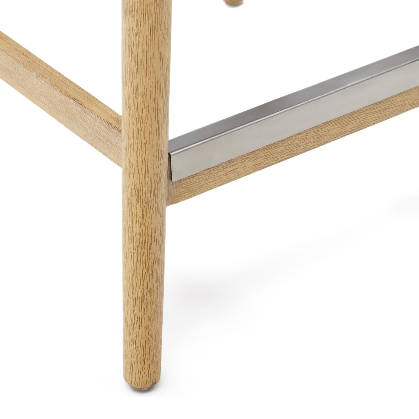 Kave Home Barkruk 'Nina' kleur Naturel/Zwart (zithoogte 62cm)