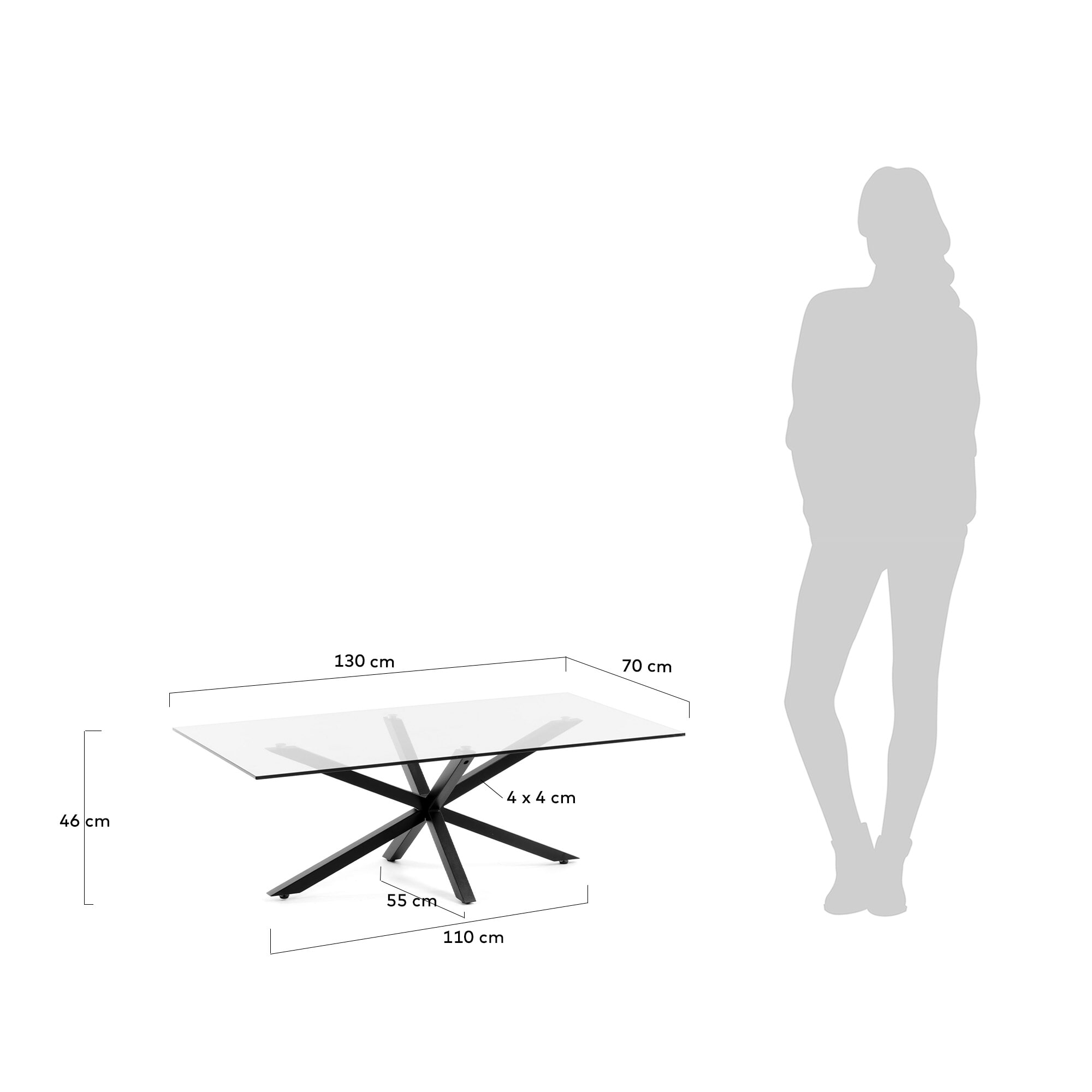 Kave Home Salontafel 'Argon', 70 x 130cm