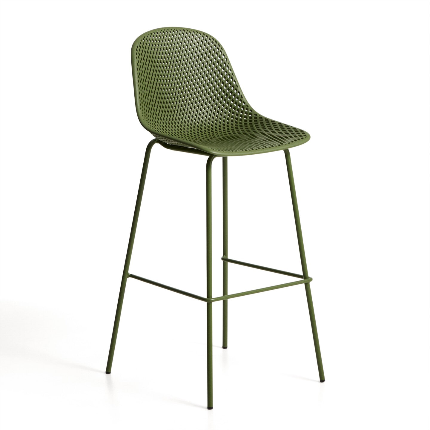 Kave Home Barkruk 'Quinby' kleur Groen (zithoogte 75cm)