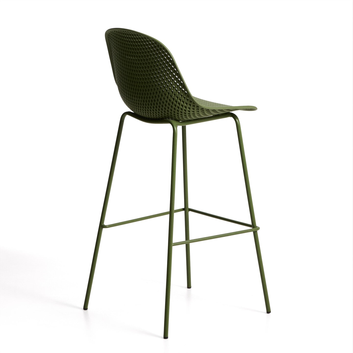 Kave Home Barkruk 'Quinby' kleur Groen (zithoogte 75cm)