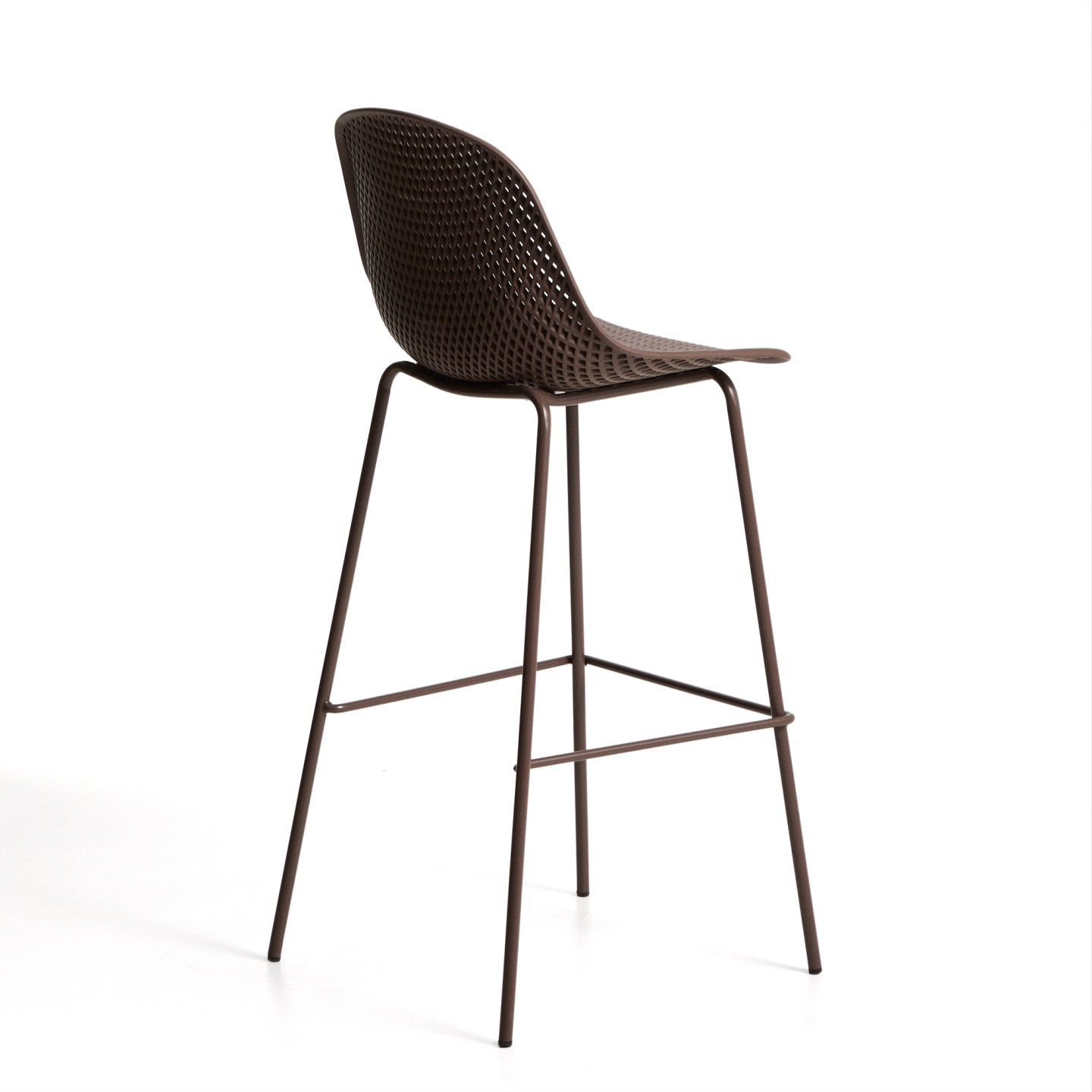 Kave Home Barkruk 'Quinby' kleur Bruin (zithoogte 75cm)