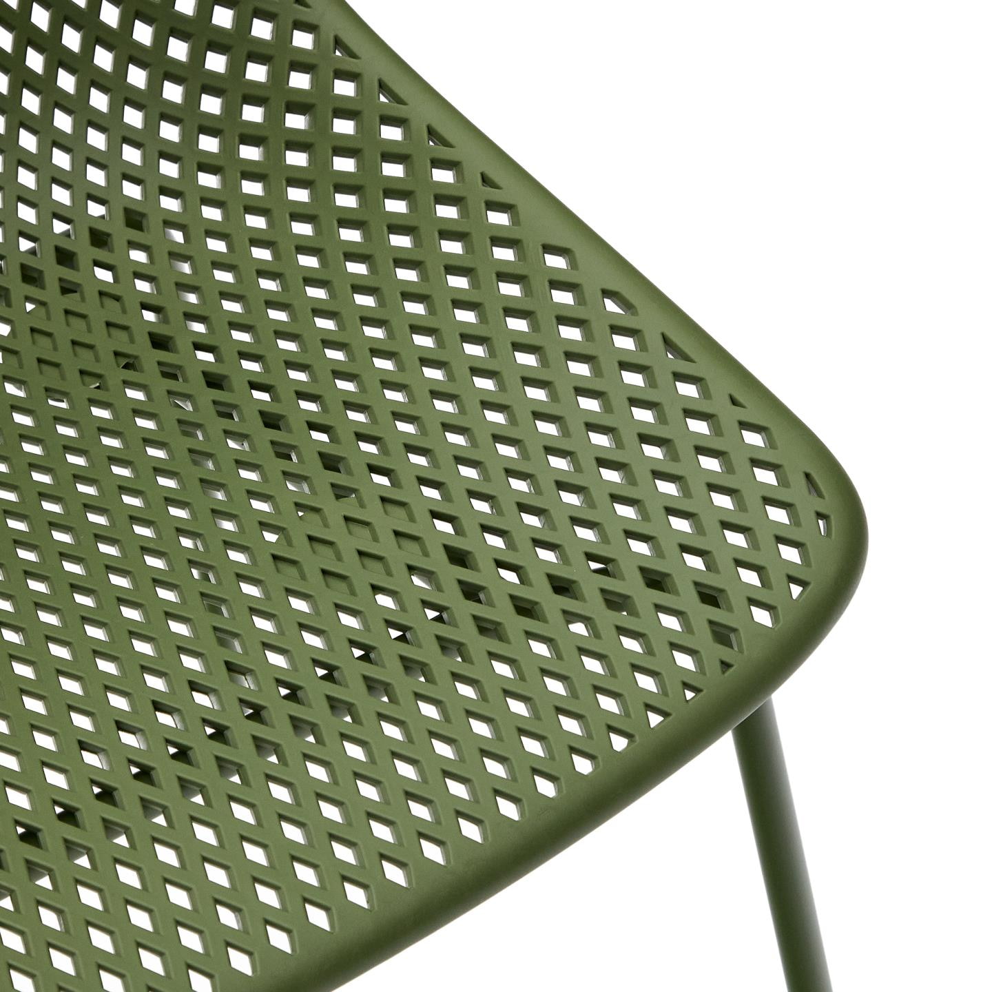 Kave Home Tuin/Eetkamerstoel 'Quinby' Kunststof, kleur Groen
