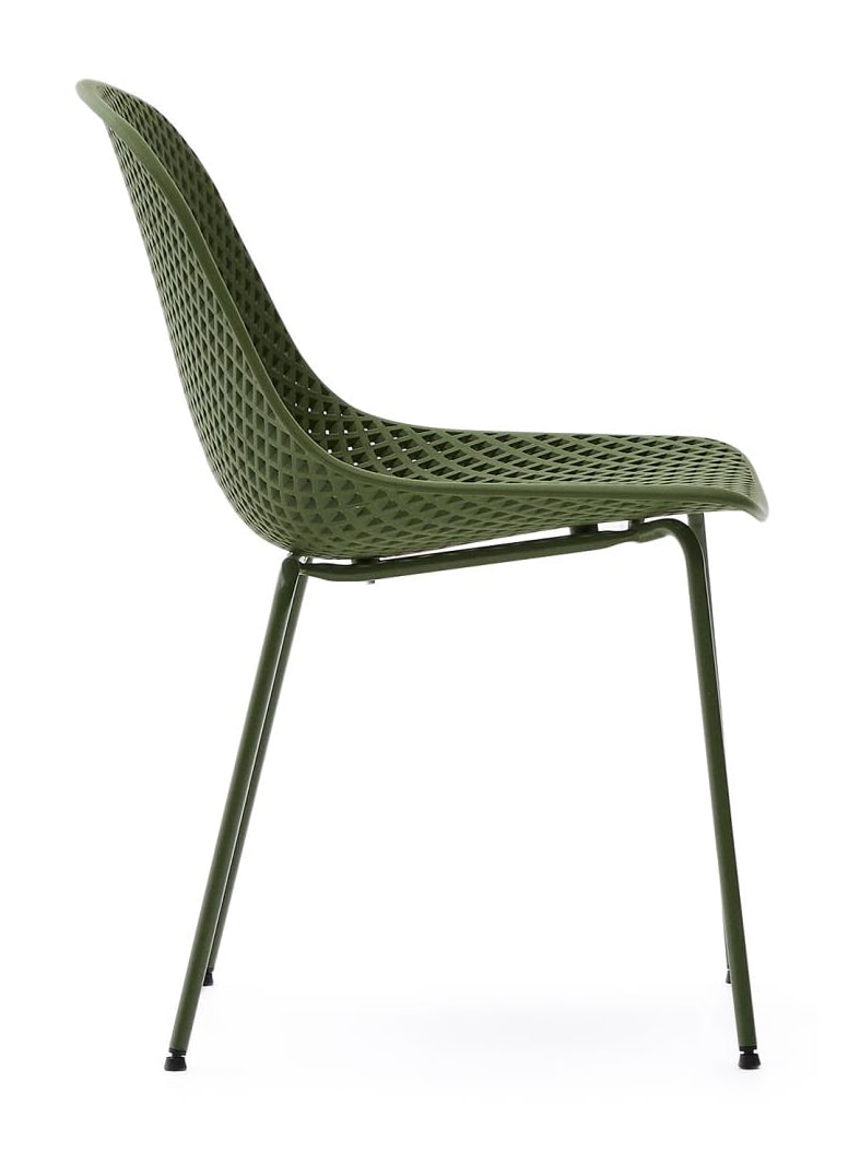 Kave Home Tuin/Eetkamerstoel 'Quinby' Kunststof, kleur Groen