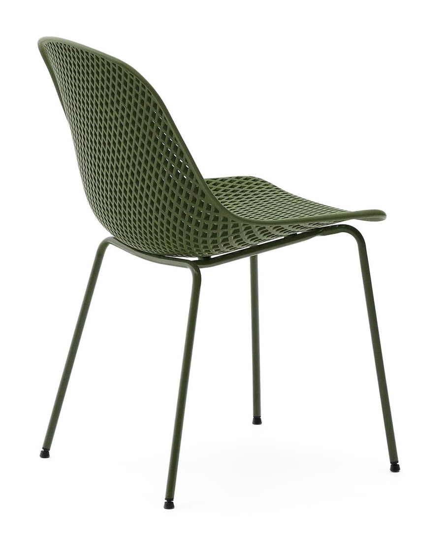 Kave Home Tuin/Eetkamerstoel 'Quinby' Kunststof, kleur Groen