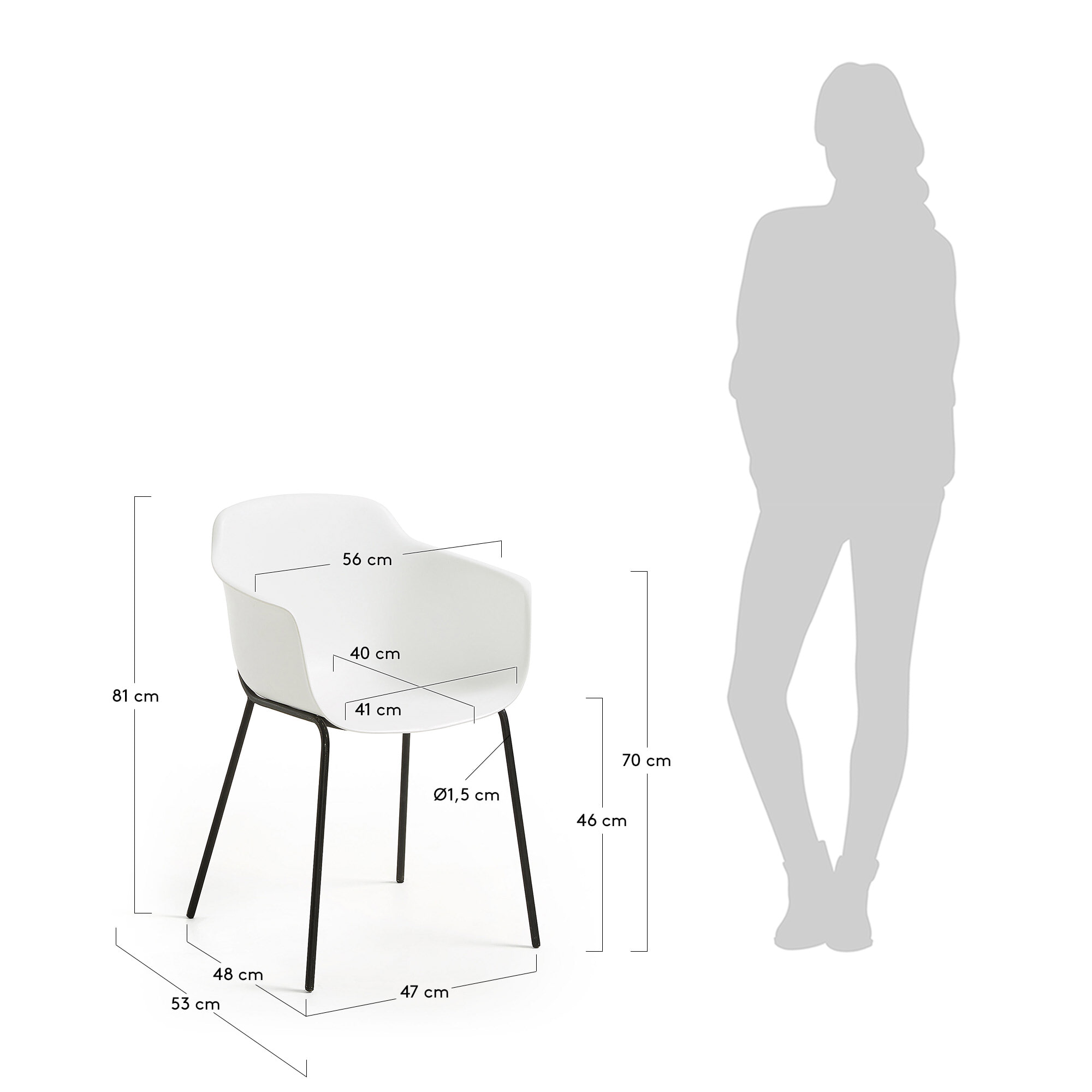 Kave Home Eetkamerstoel 'Maruto' kleur Wit