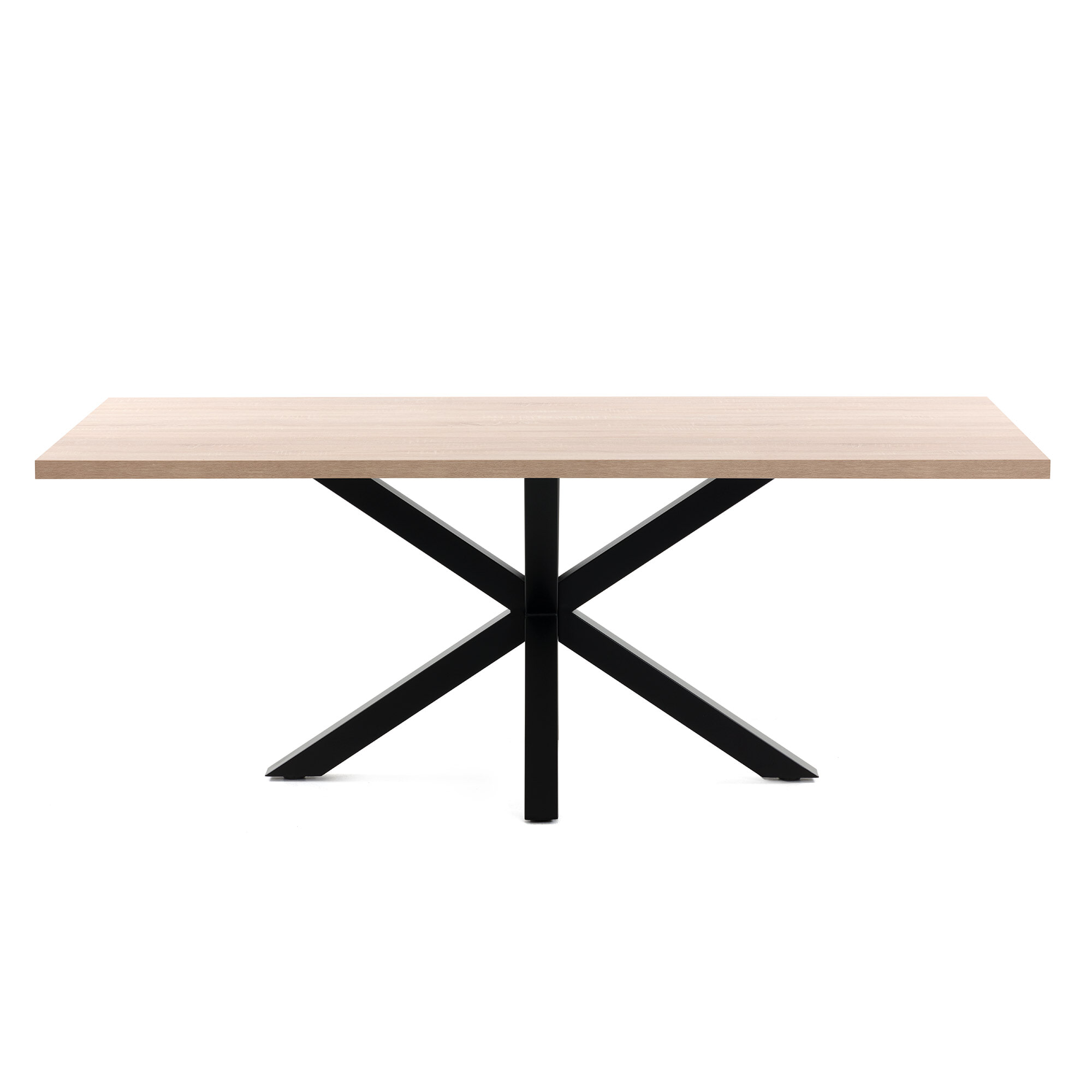 Kave Home Eettafel 'Argo' Zwart/Eiken, 160 x 100cm
