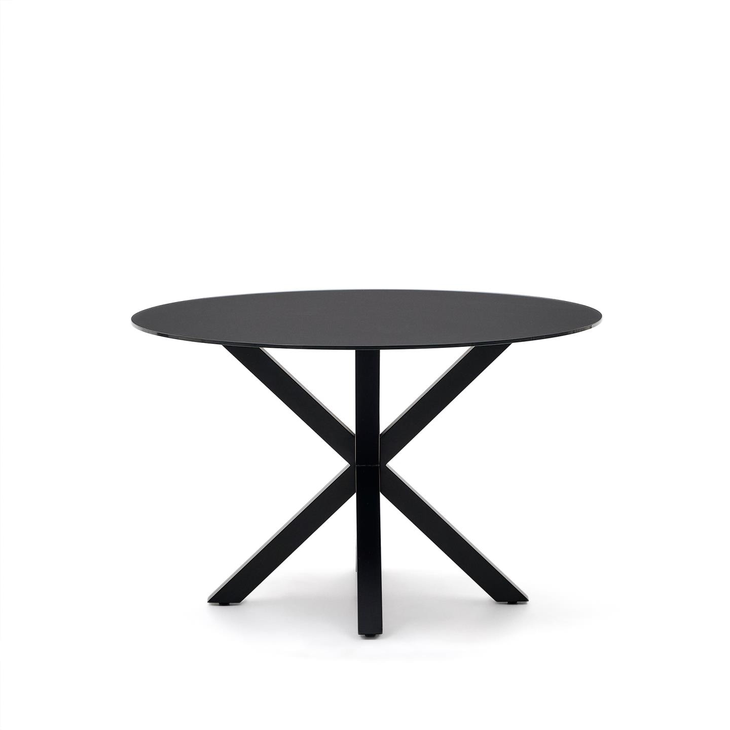 Kave Home Ronde Eettafel 'Argo' Glas, 120cm, kleur Zwart