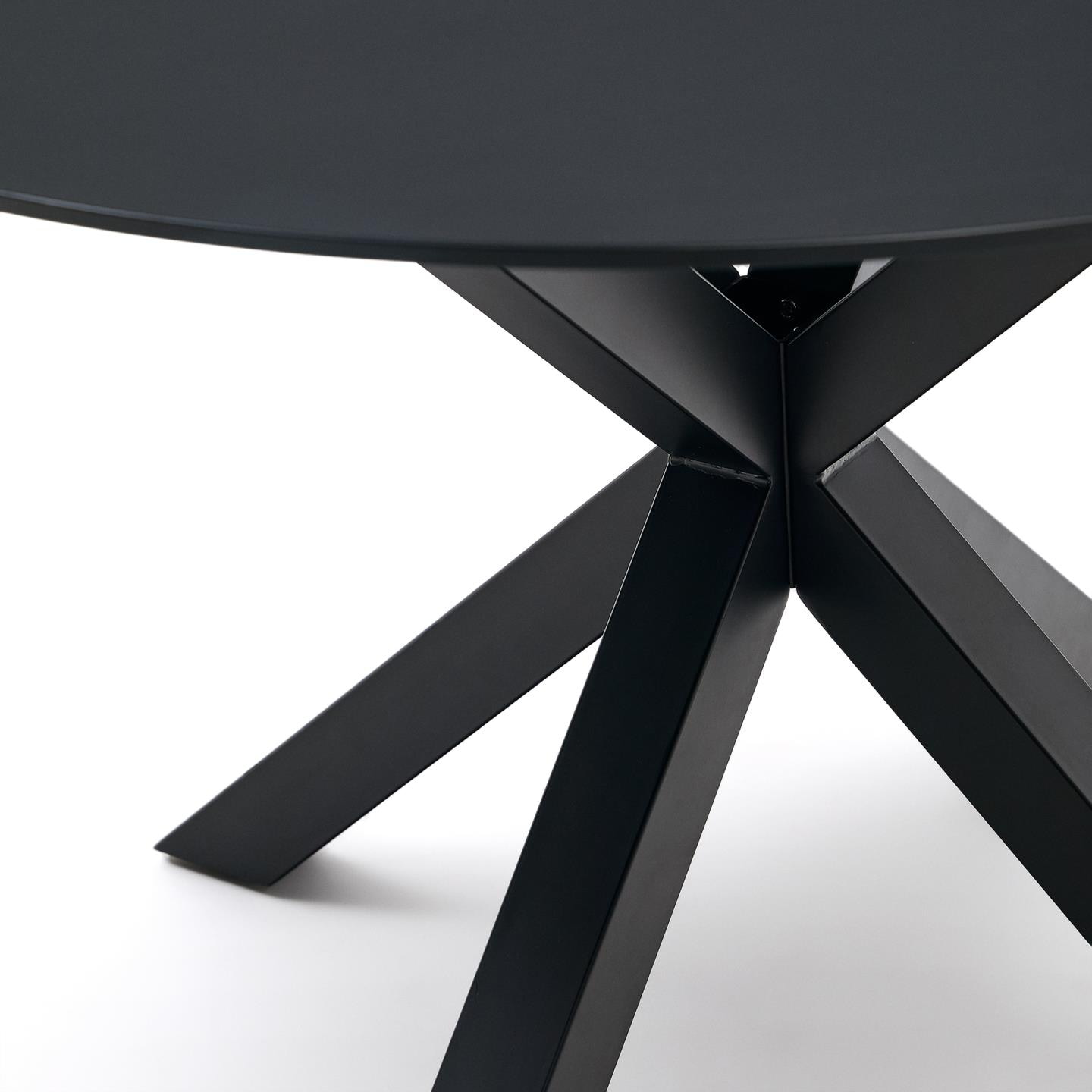 Kave Home Ronde Eettafel 'Argo' Glas, 120cm, kleur Zwart