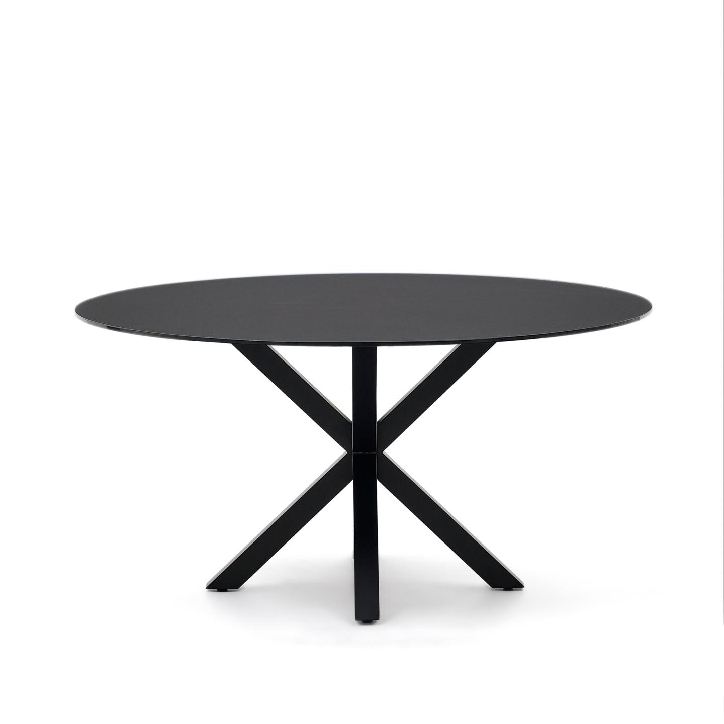 Kave Home Ronde Eettafel 'Argo' Glas, 150cm, kleur Zwart