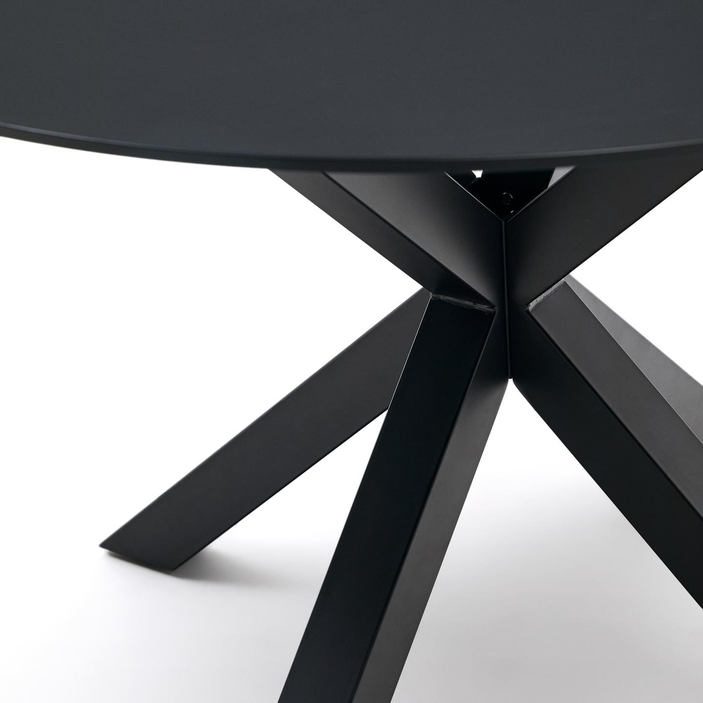 Kave Home Ronde Eettafel 'Argo' Glas, 150cm, kleur Zwart