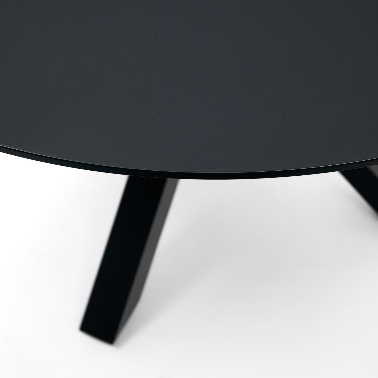 Kave Home Ronde Eettafel 'Argo' Glas, 150cm, kleur Zwart