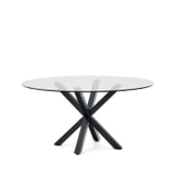 Kave Home Ronde Eettafel 'Argo' Glas, 150cm, kleur Zwart