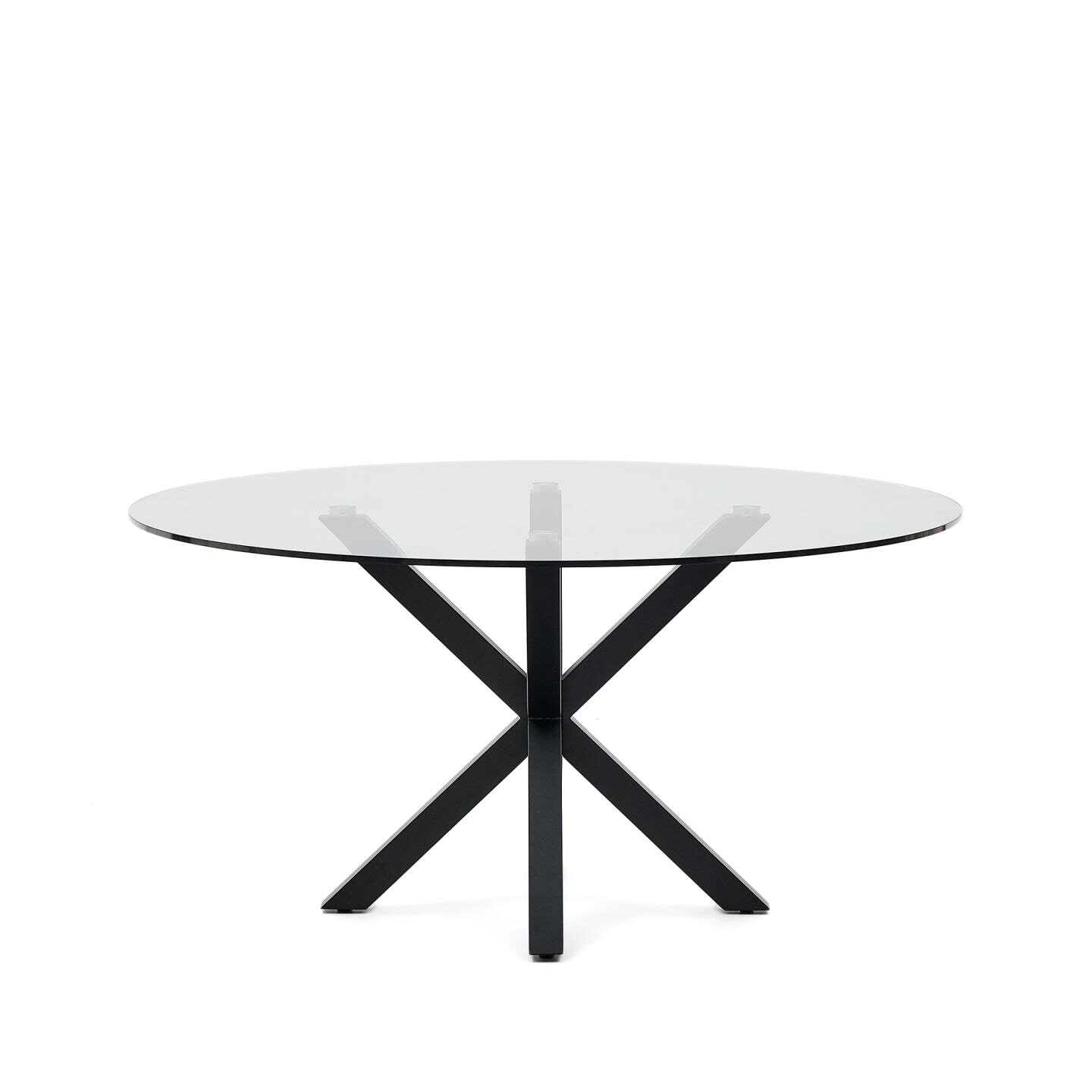 Kave Home Ronde Eettafel 'Argo' Glas, 150cm, kleur Zwart