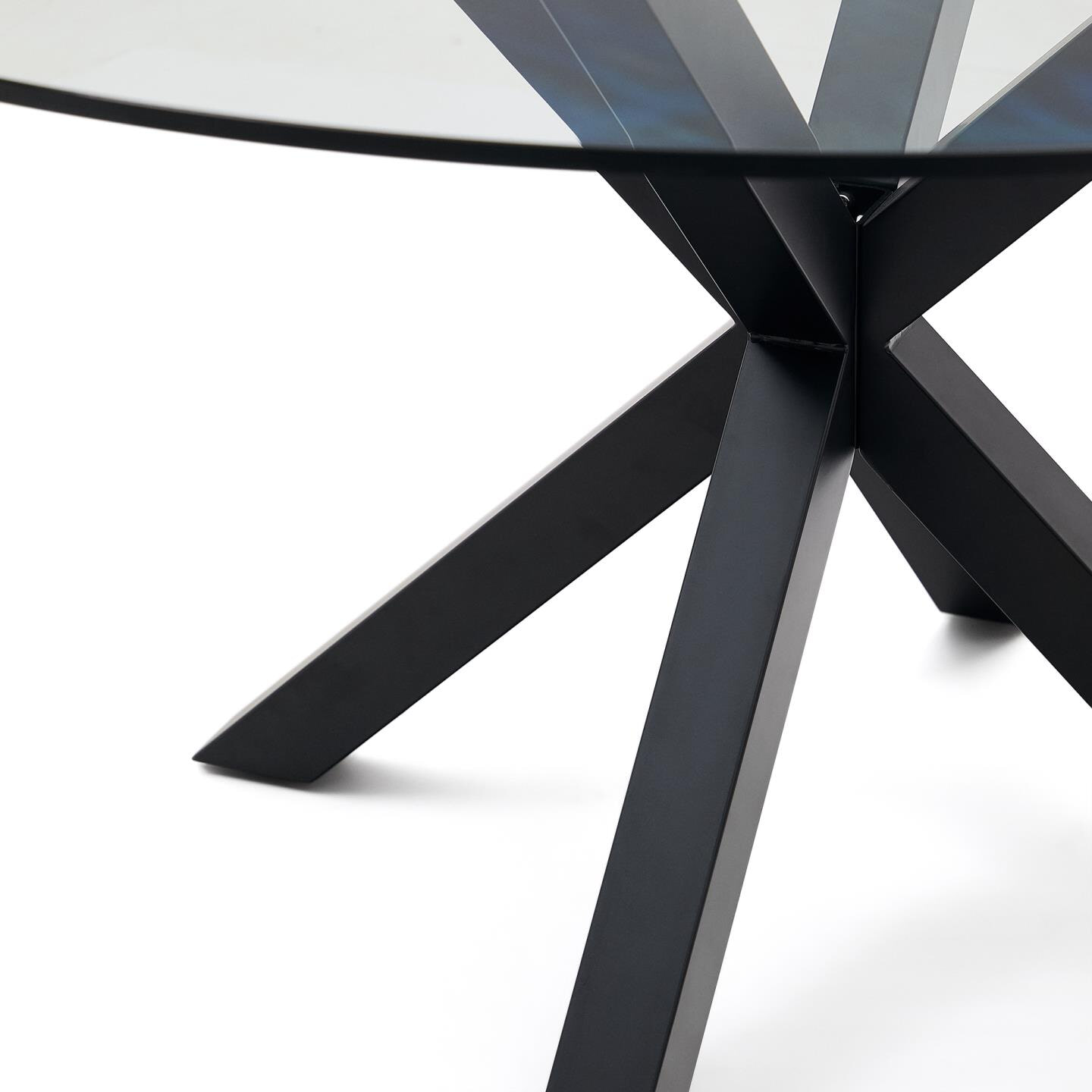Kave Home Ronde Eettafel 'Argo' Glas, 150cm, kleur Zwart