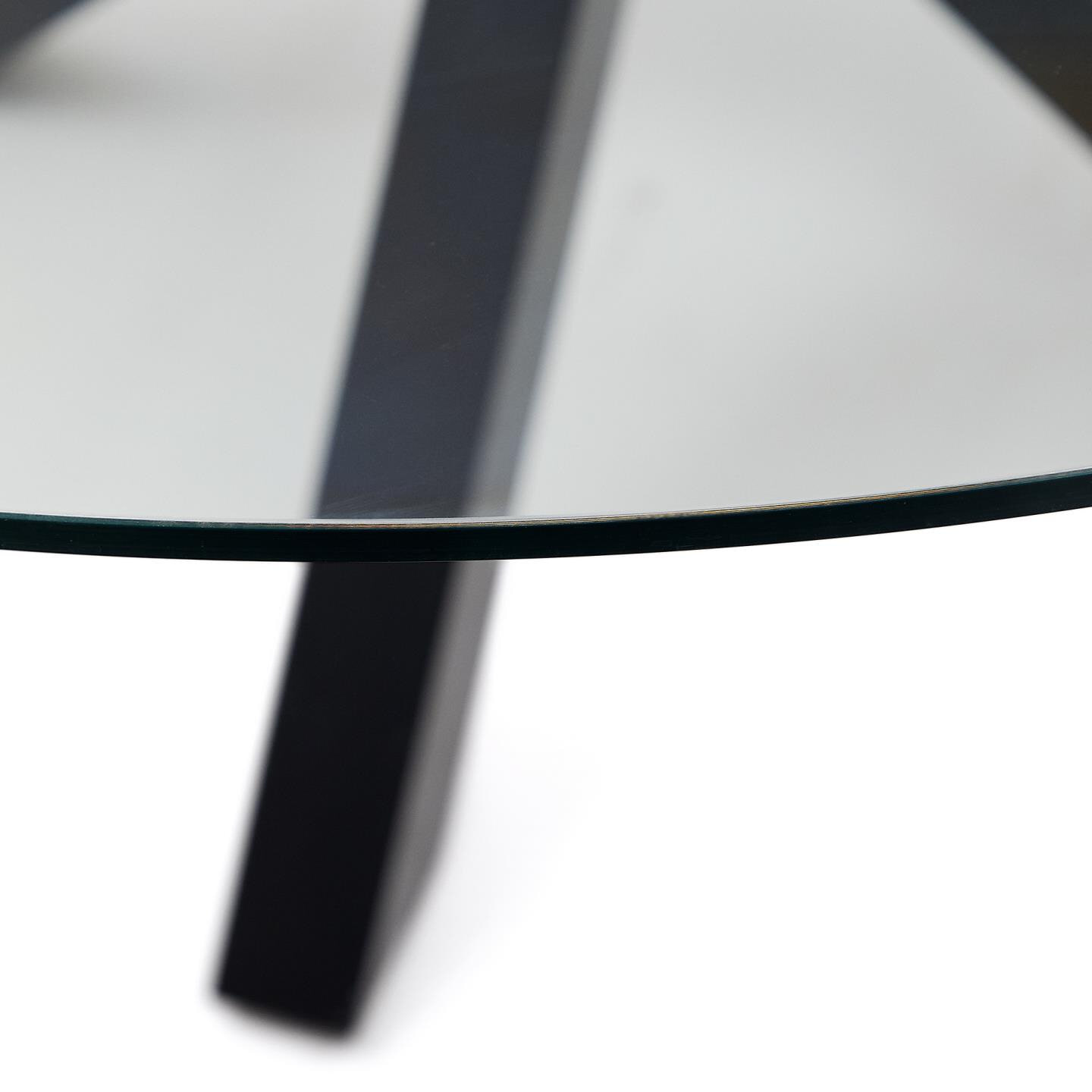 Kave Home Ronde Eettafel 'Argo' Glas, 150cm, kleur Zwart