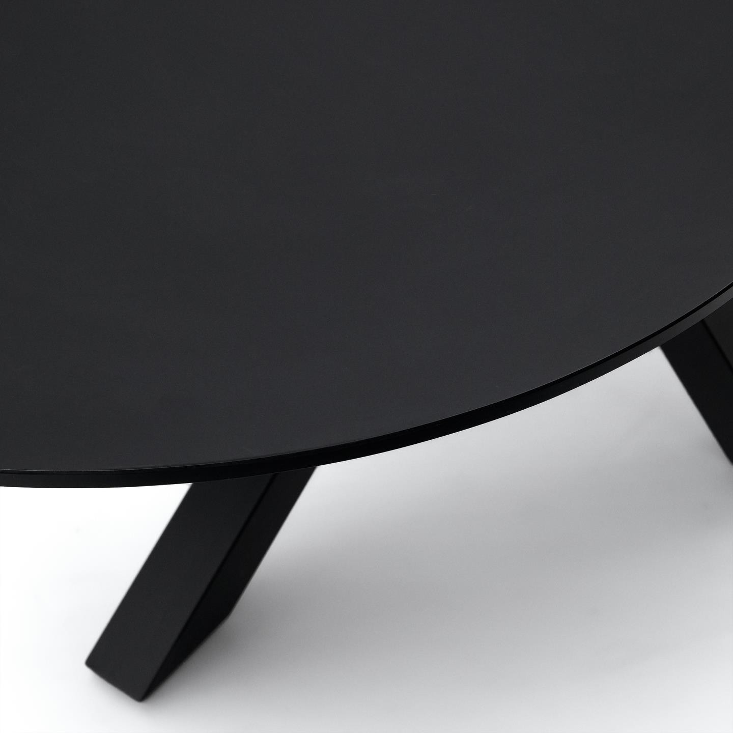 Kave Home Ovale Eettafel 'Argo' Glas, 200 x 100cm, kleur Zwart