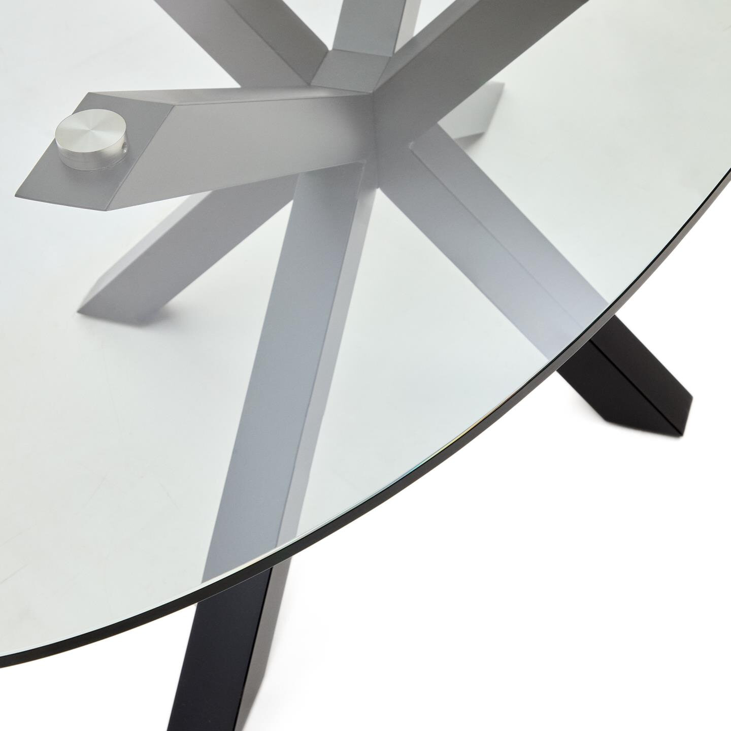 Kave Home Ovale Eettafel 'Argo' Glas, 200 x 100cm, kleur Zwart