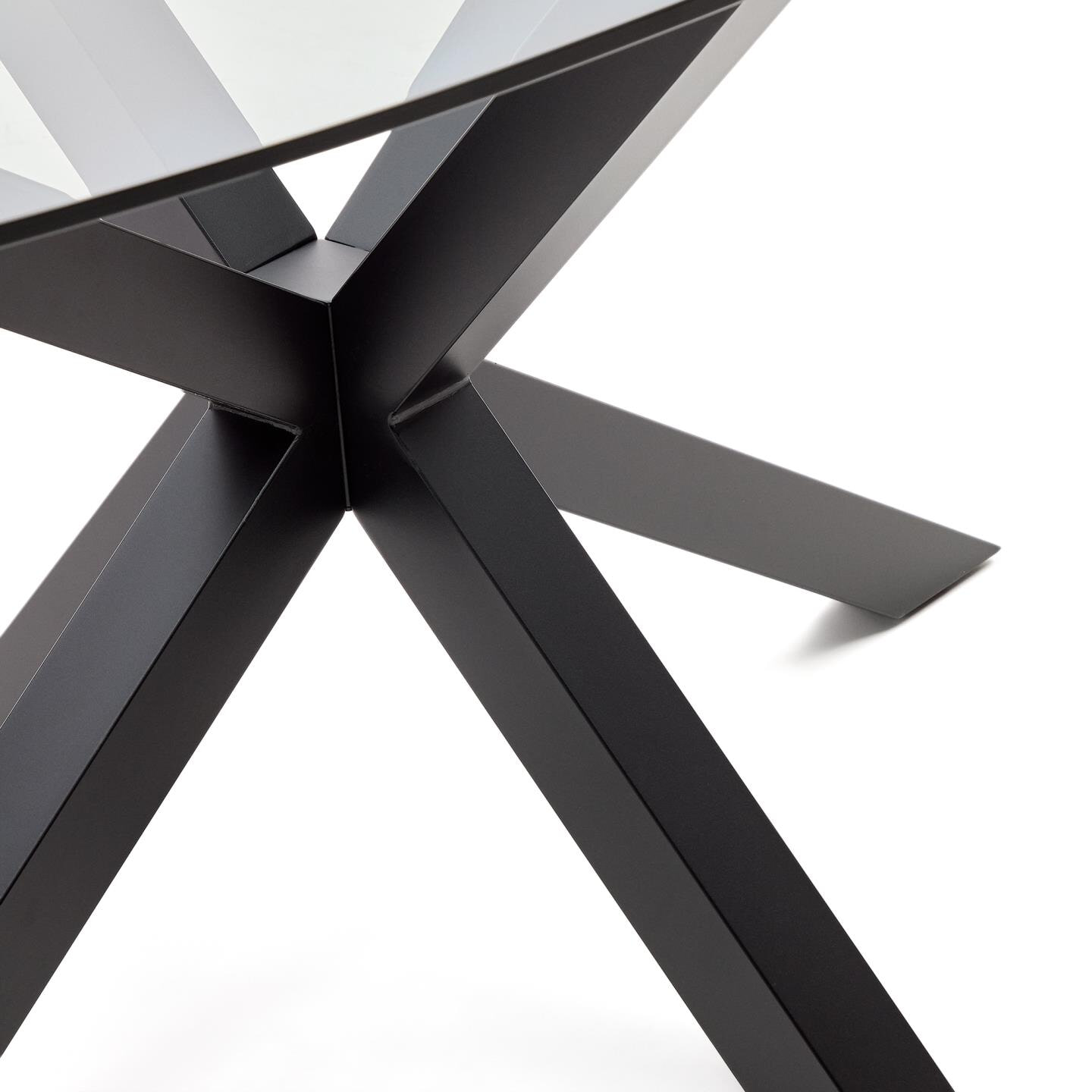 Kave Home Ovale Eettafel 'Argo' Glas, 200 x 100cm, kleur Zwart
