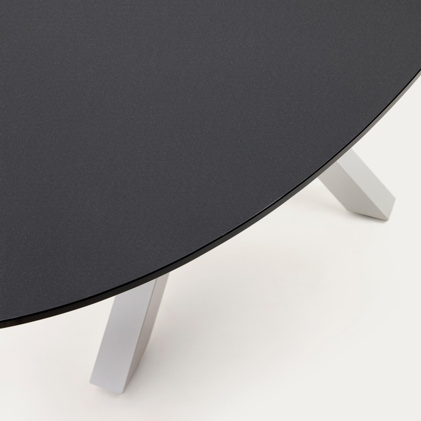 Kave Home Ovale Eettafel 'Argo' Glas, 200 x 100cm, kleur Zwart