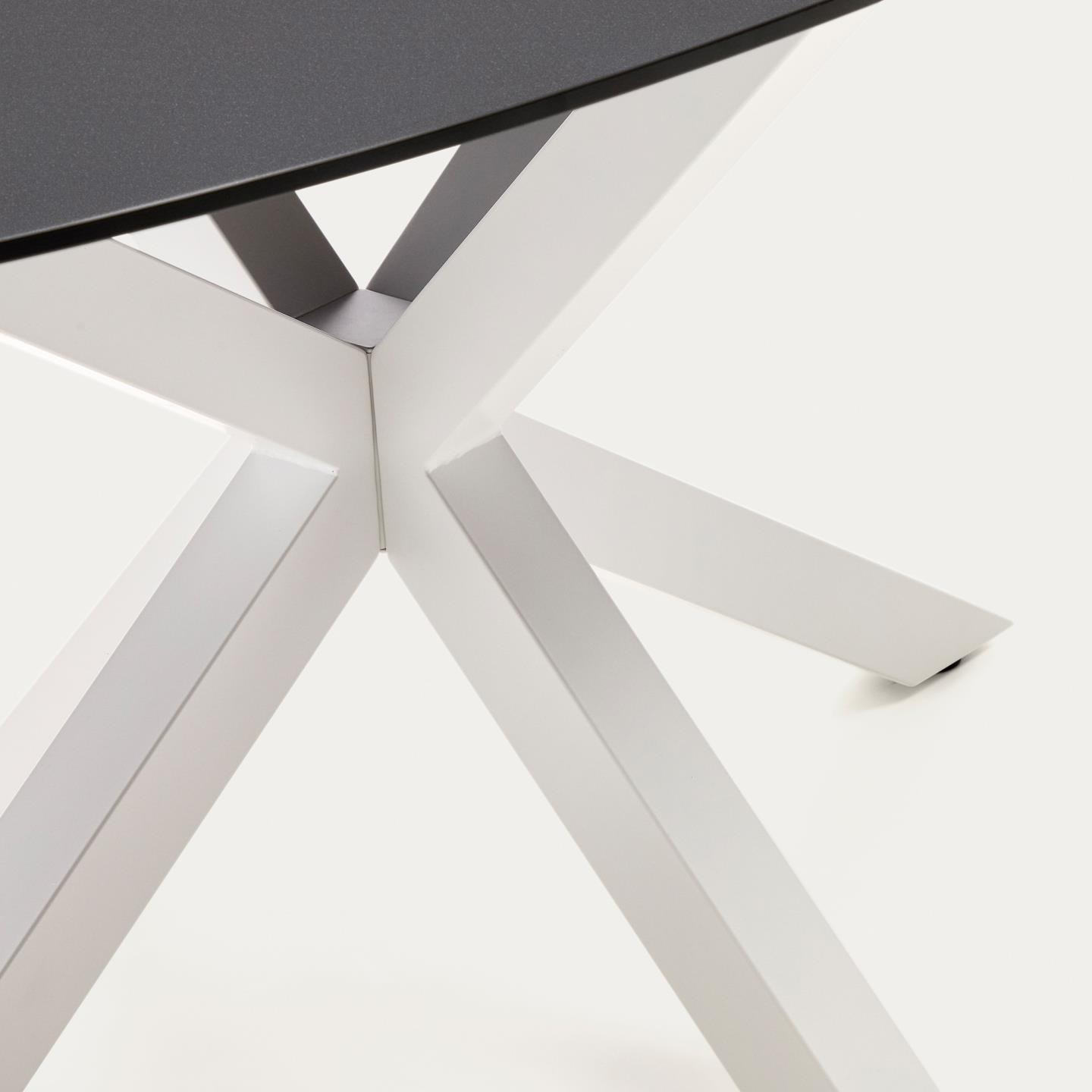 Kave Home Ovale Eettafel 'Argo' Glas, 200 x 100cm, kleur Zwart
