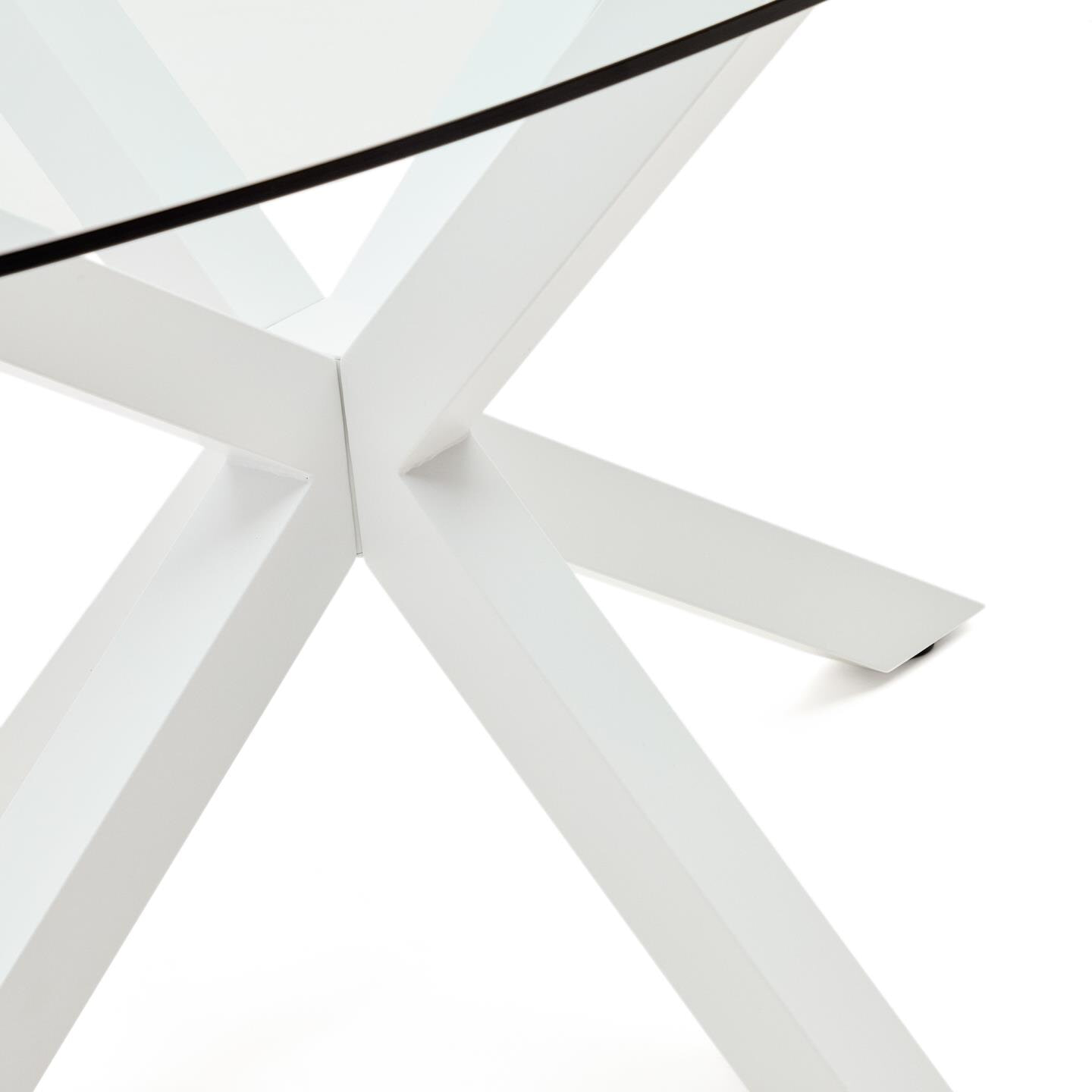 Kave Home Ovale Eettafel 'Argo' Glas, 200 x 100cm, kleur Wit