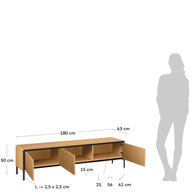 Kave Home TV-meubel 'Nadyria' Eiken, 180cm