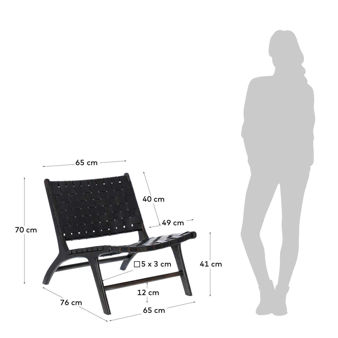 Kave Home Fauteuil 'Calixta', kleur Zwart
