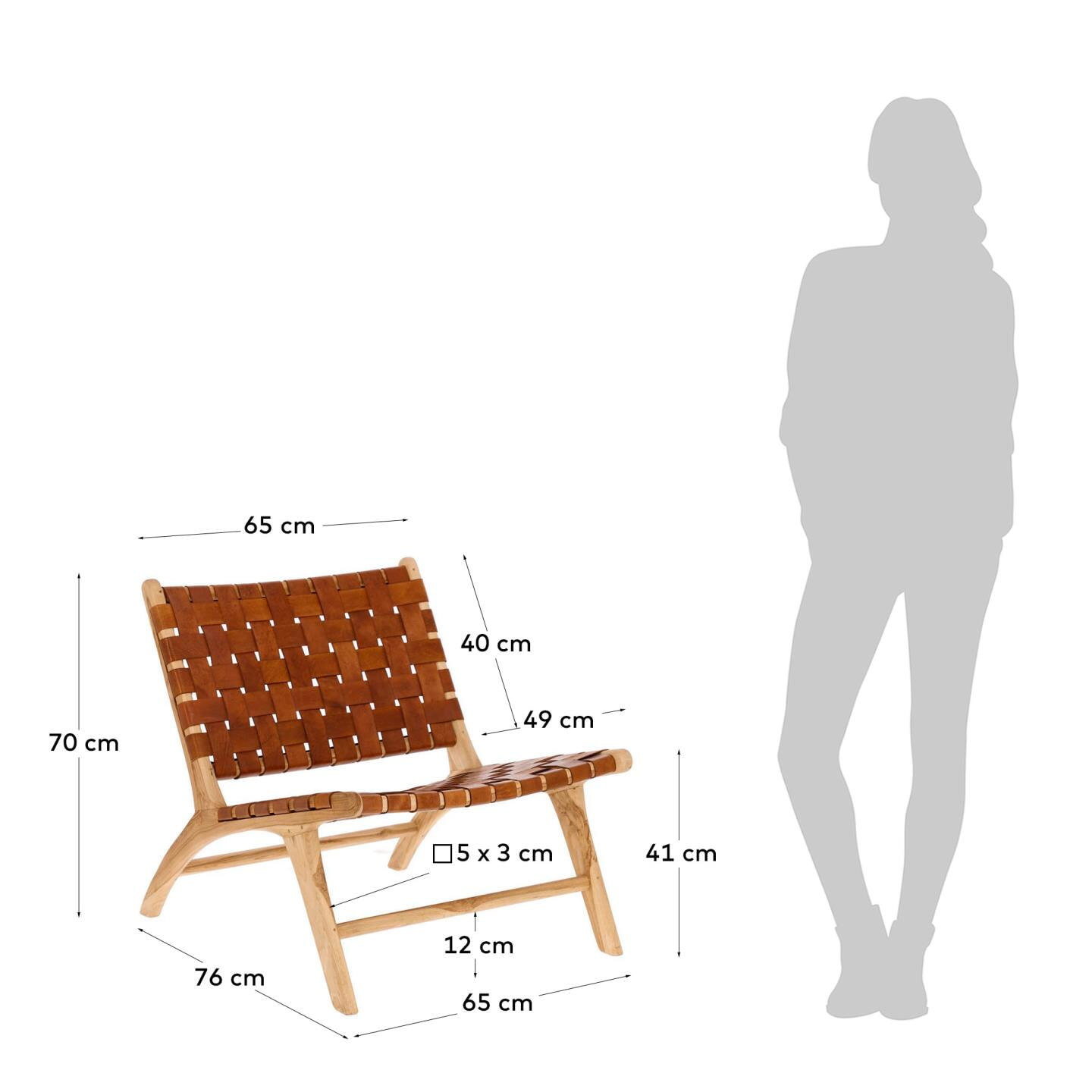 Kave Home Fauteuil 'Calixta', kleur Bruin