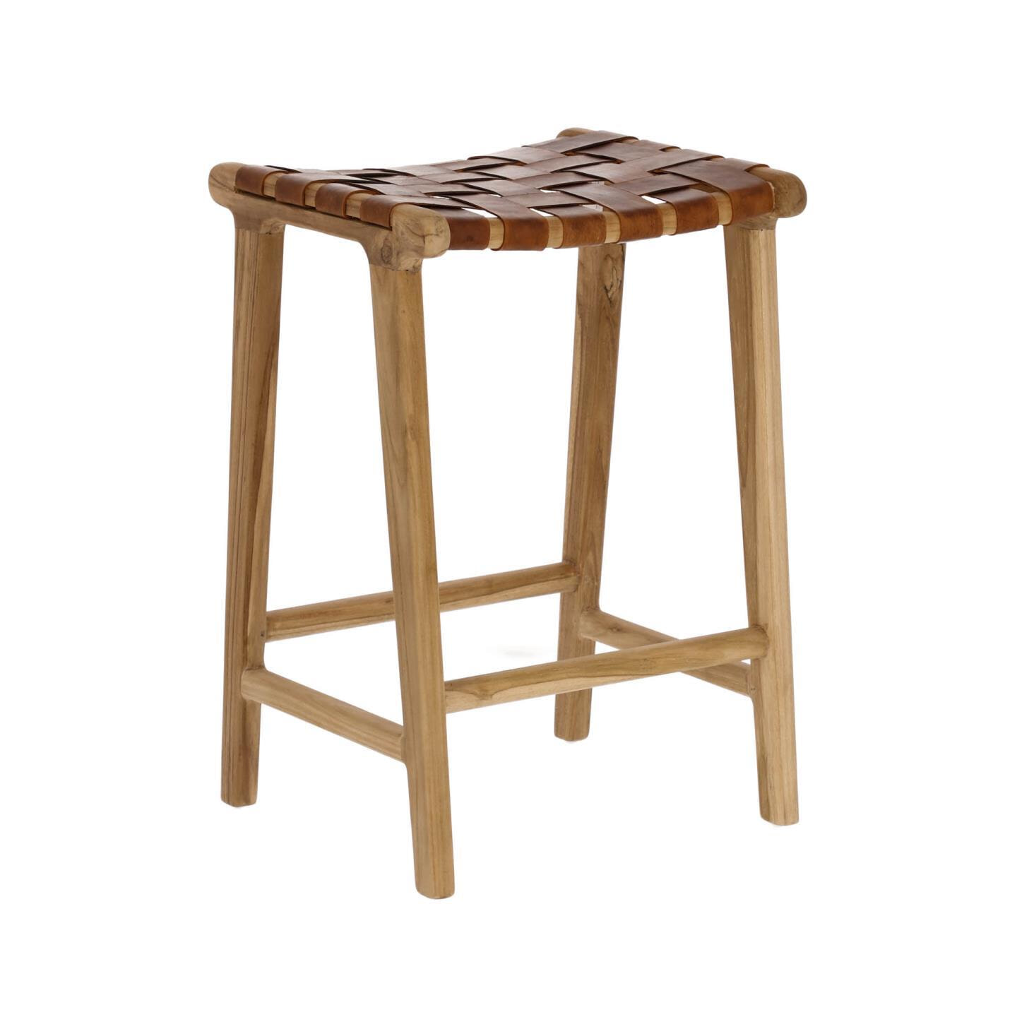 Kave Home Barkruk 'Calixta' kleur Bruin (zithoogte 67cm)