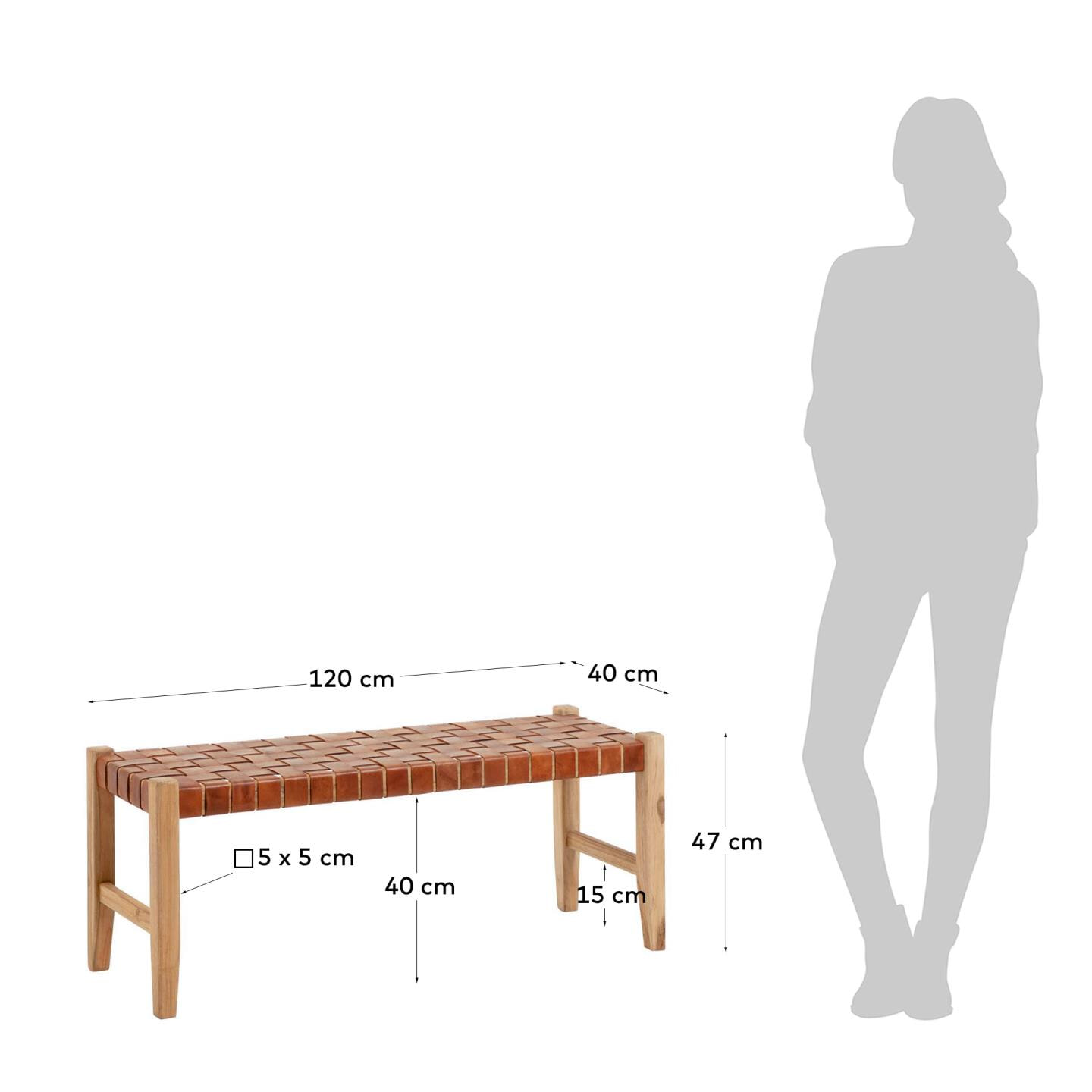 Kave Home Halbank 'Calixta' 120cm, kleur Bruin