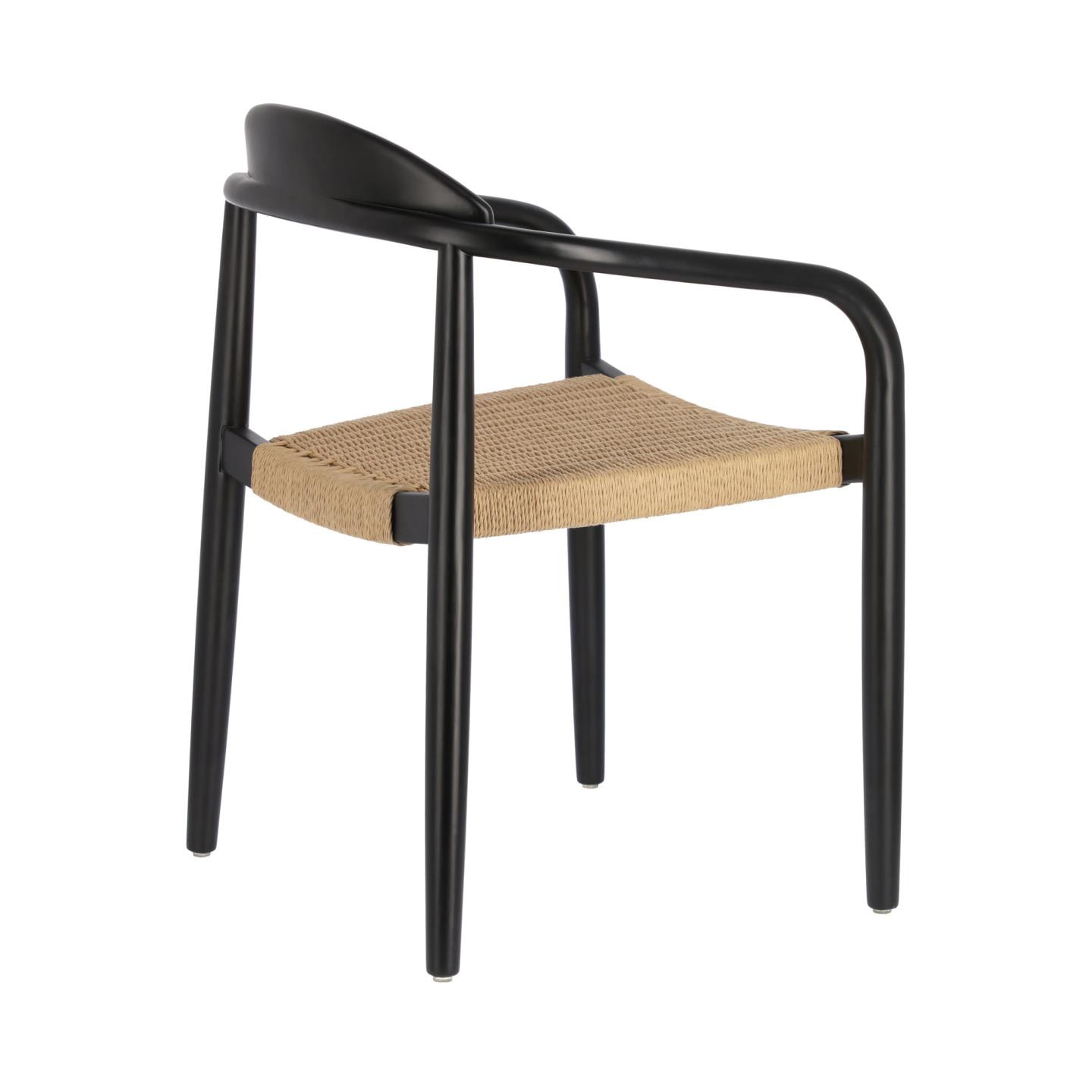Kave Home Tuin / Eetkamerstoel 'Nina', kleur Naturel/Zwart